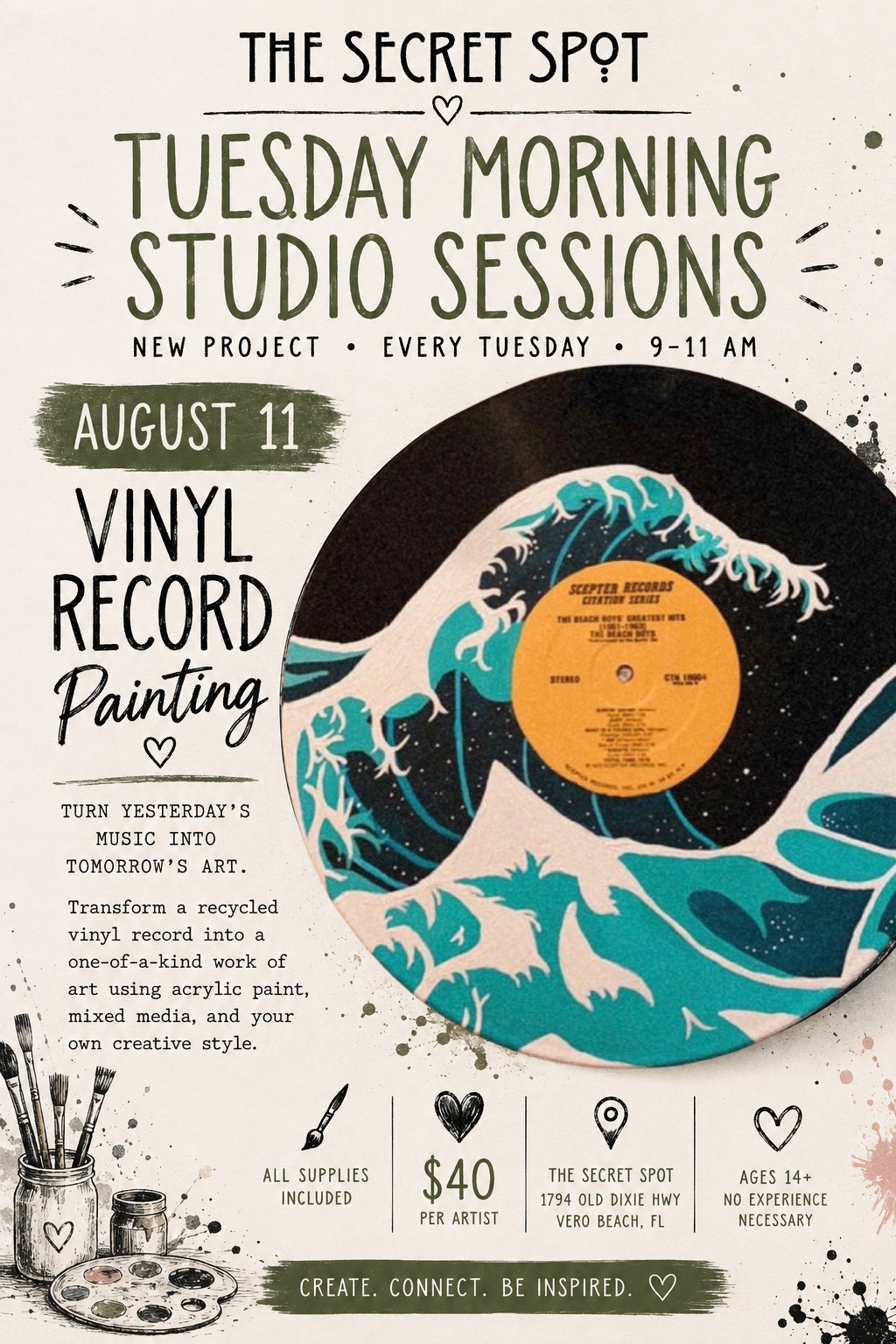 The Secret Spot- Vinyl Record Painting