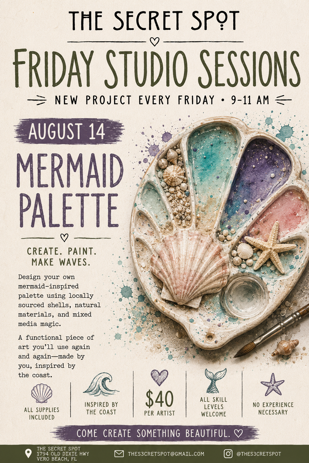 The Secret Spot- Creative Workshop- Mermaid Palette