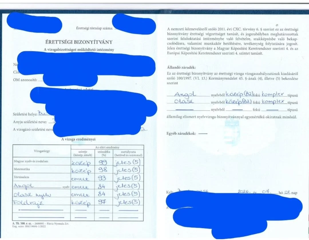 Ez egy elképesztően tehetséges lány, nagyon büszke vagyok rá, és arra is, hogy az olasz és az angol eredményeihez is hozzájárulhattam :)