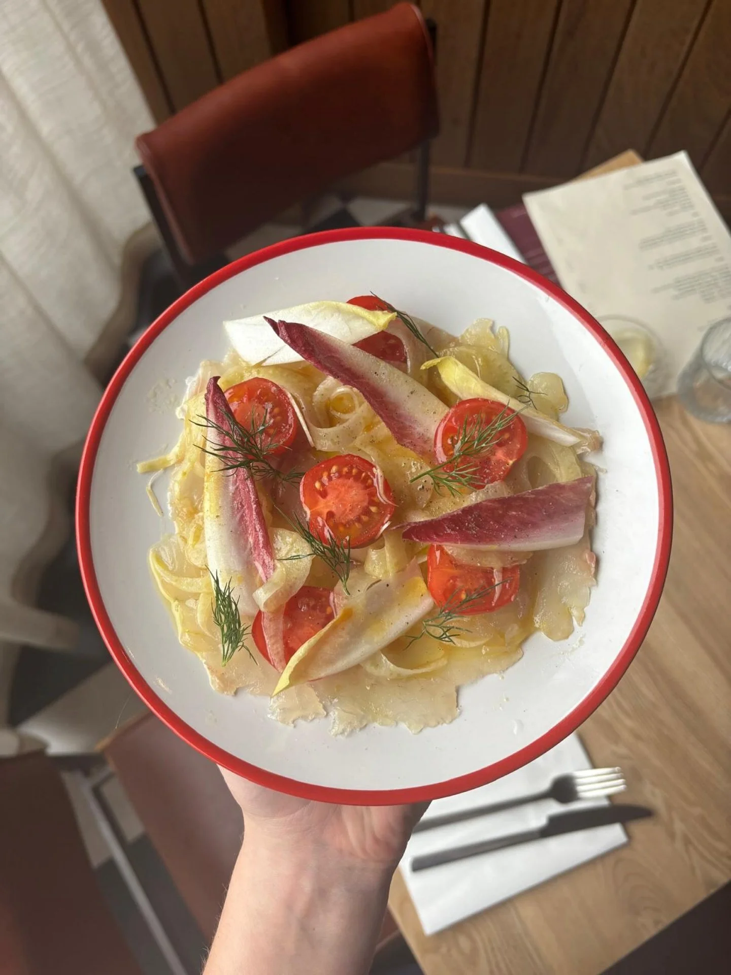 23.10.25. On the specials menu today: Sea Bream Crudo - Cherry tomatoes, citrus dressing, fennel. 

#burencambridge #millroadcambridge #cambridgefood #cambridgefoodanddrink #cambridgeuk #cambridgeshire #seabream