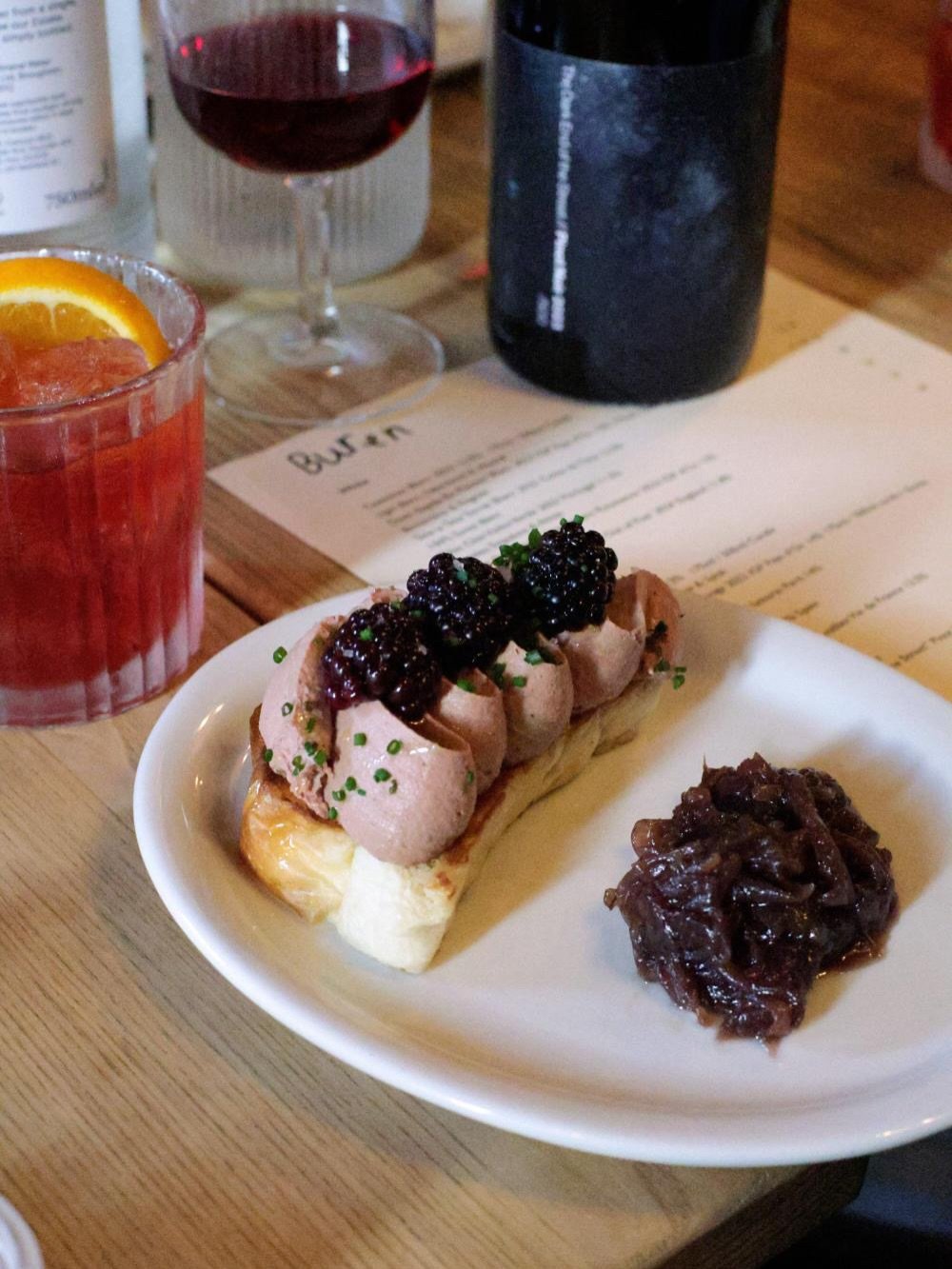 16.12.25. It&rsquo;s our final week before we close for the holidays. Join us for a suitably festive dinner (in @jeanjulescheminee case: parfait, ham + @gutterstarswine English pinot) in beautifully festive surroundings. ✨

📷 @jeanjulescheminee 

#b