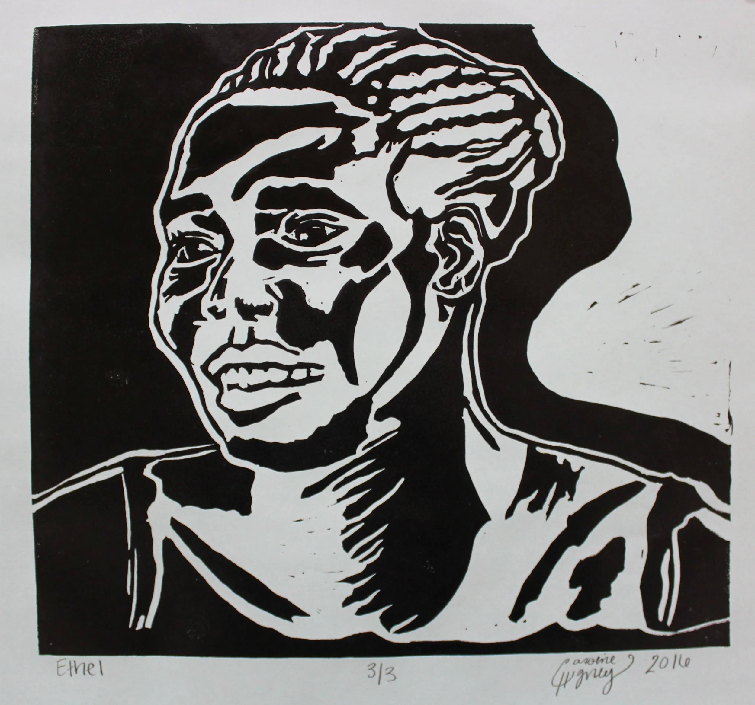 "Ethel" Block Print on Paper