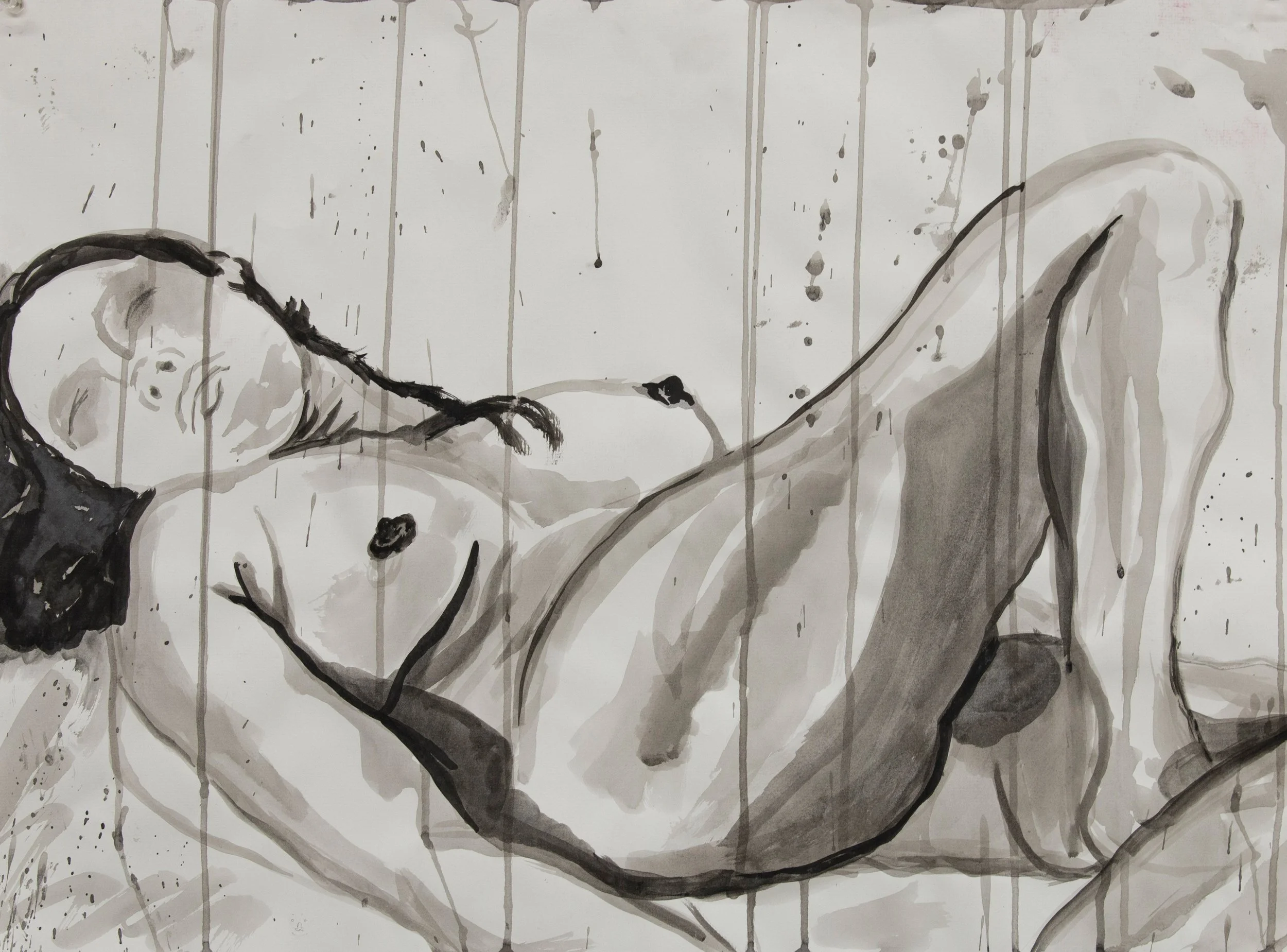 "Rain" Ink Painting on Paper