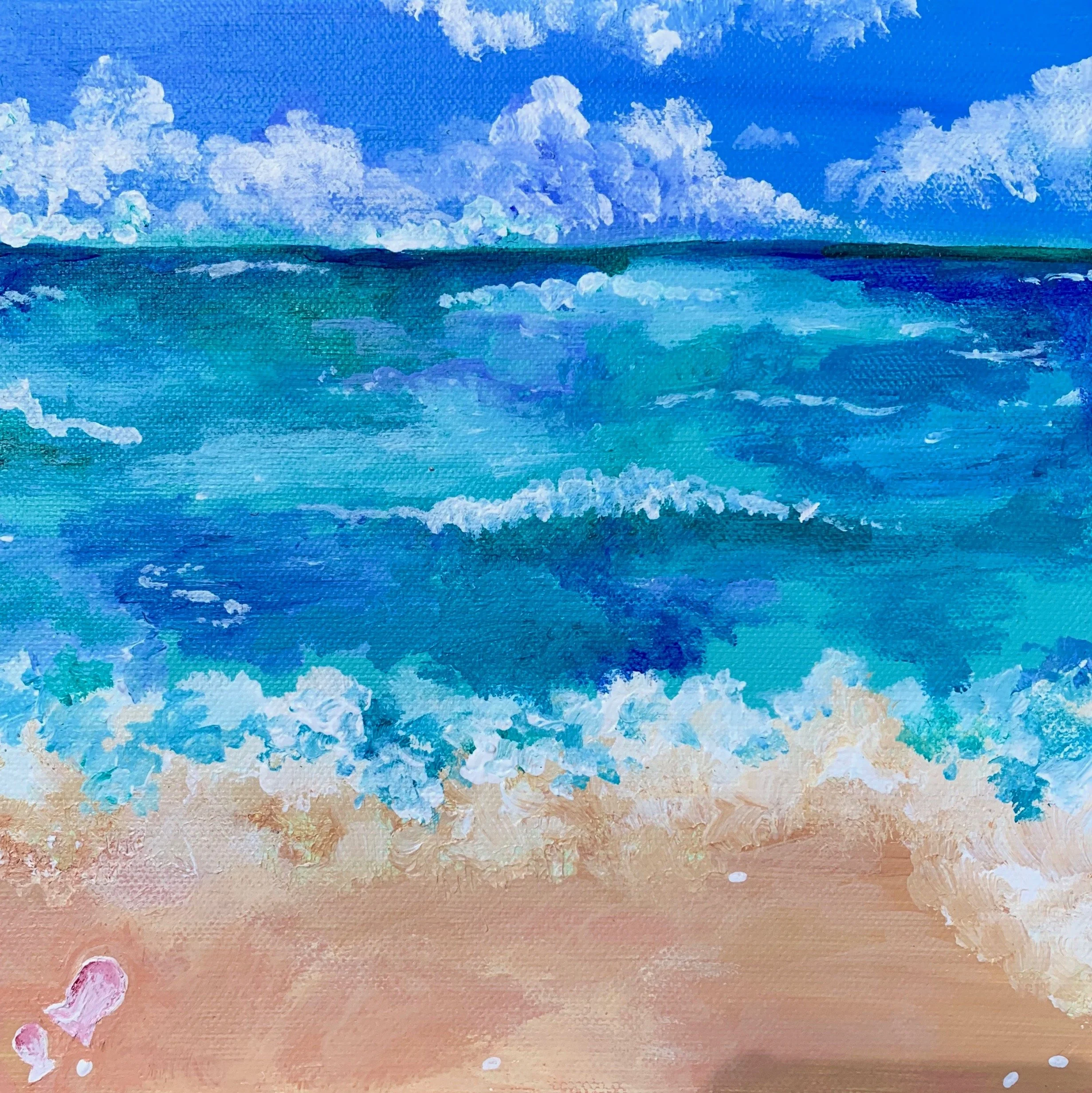 "BeachScene" Acrylic Commission on Canvas