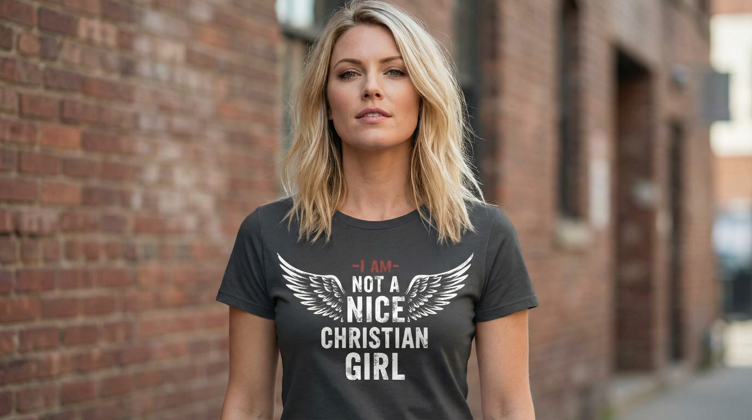 T-SHIRTS "I AM NOT A NICE CHRISTIAN GIRL -with wings