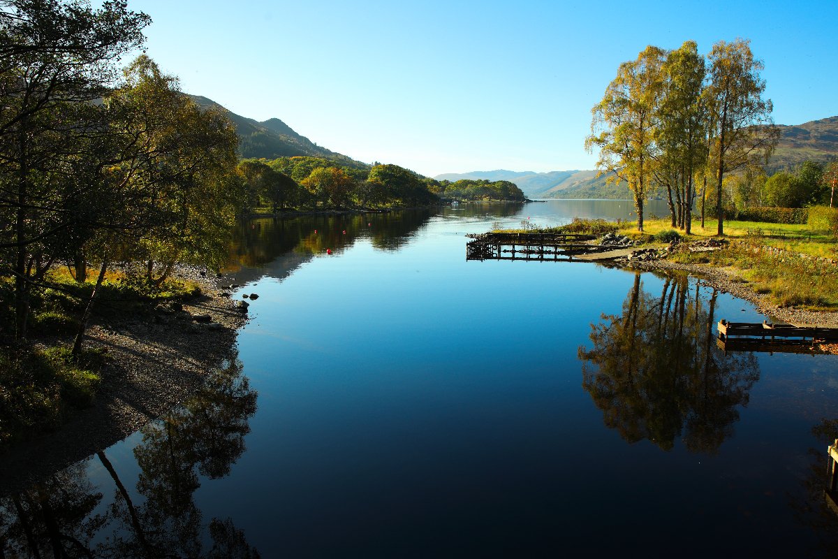 Loch Earn in autumn from St Fillans scotland