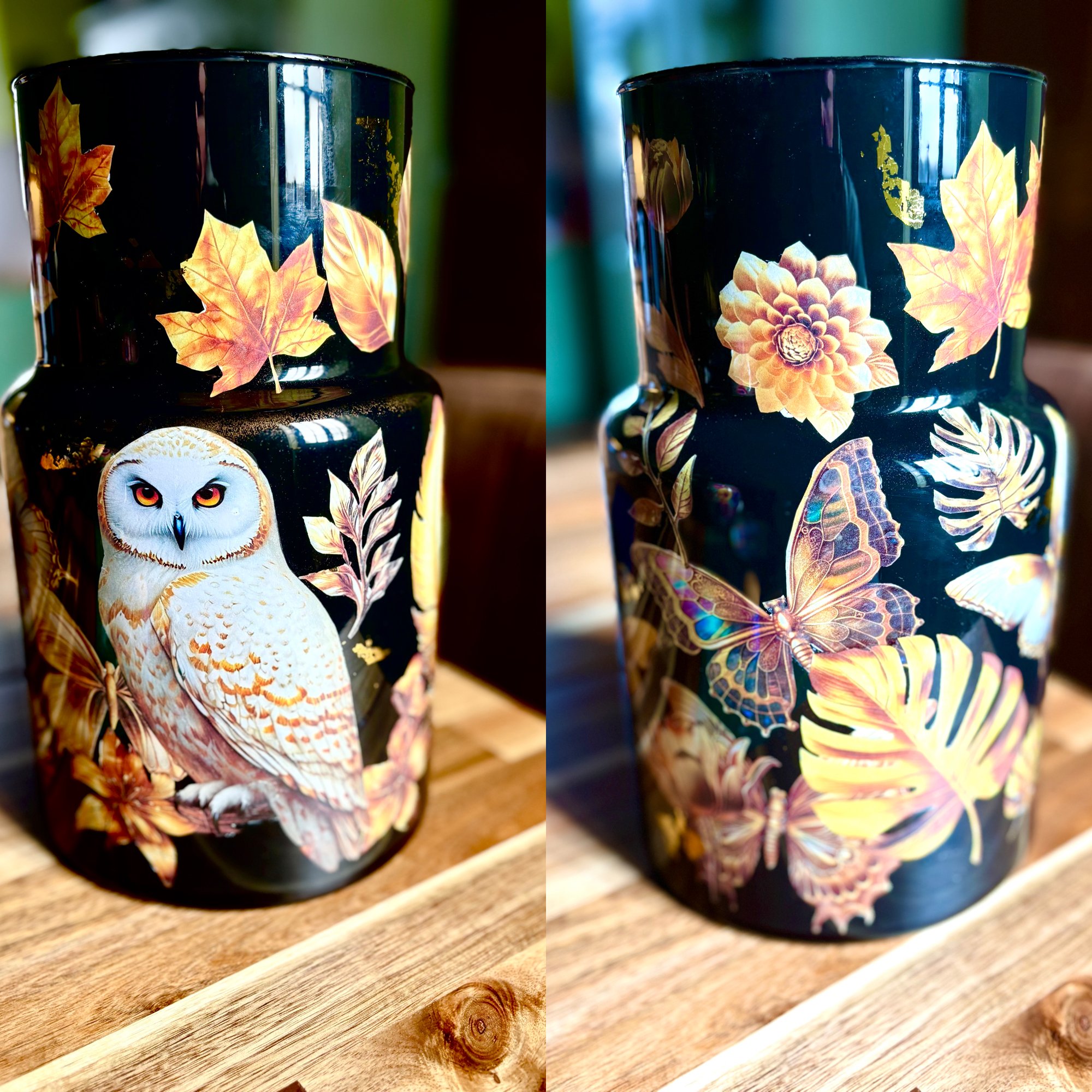 vase noir avec or