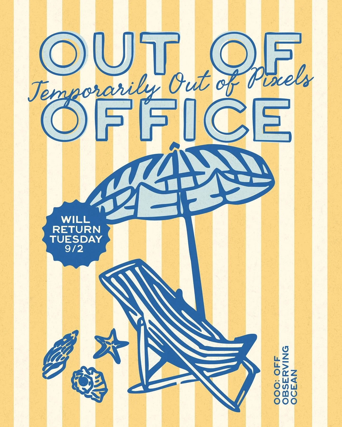 I spend so much of my creative energy on client work that I rarely ever make something just for myself. Trying to change that&mdash;one playful little graphic a month. Starting with today, courtesy of the long weekend. If you need me, I&rsquo;ll be b