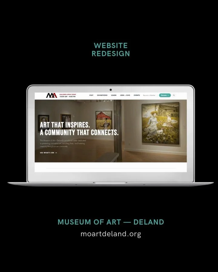 Reimagining the Museum of Art &mdash; DeLand website to bring clarity, structure, and flexibility to a growing digital experience&mdash;while working entirely within the existing brand.

moartdeland.org