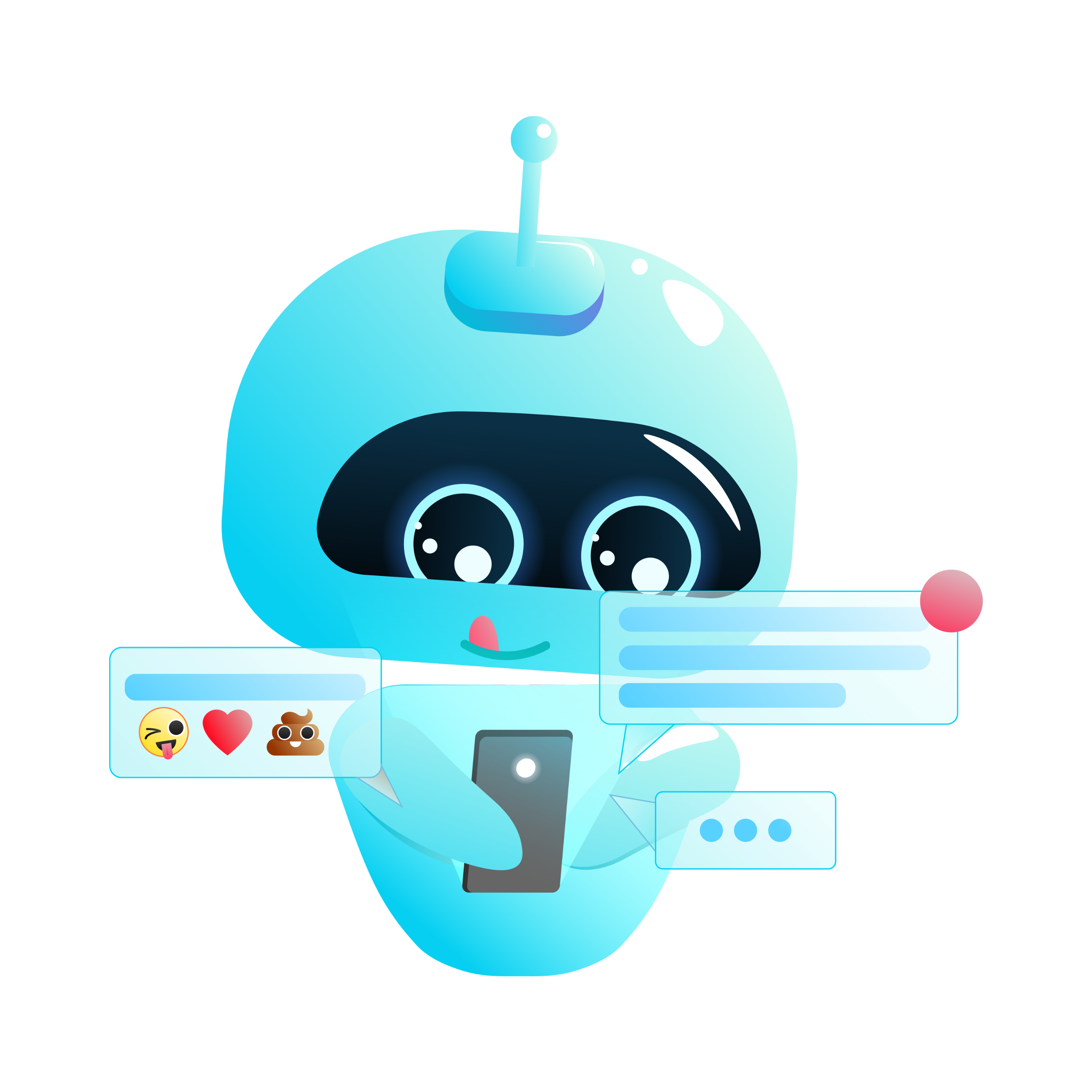 icone de robo apaixonado com inteligencia artificial.