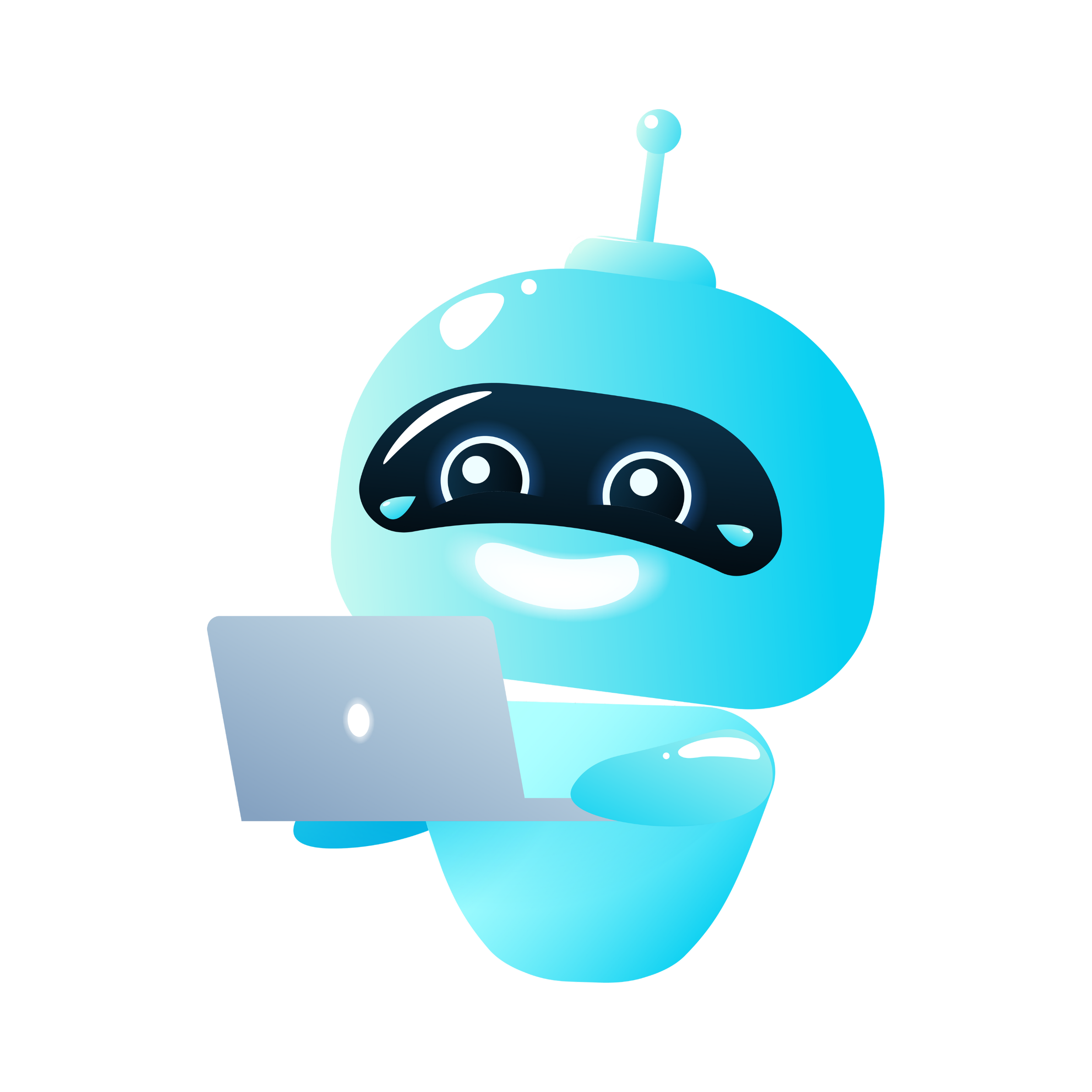 icone robot segurando um computador