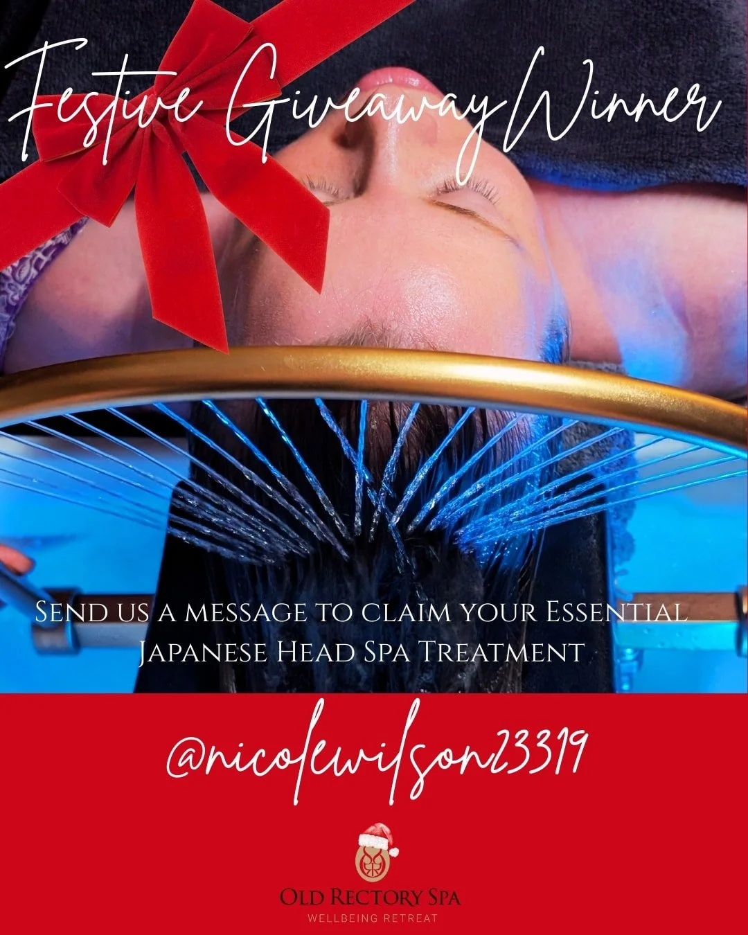 🎉 CONGRATULATIONS to @nicolewilson23319 ! 🎉

 You&rsquo;re the lucky winner of our Japanese Head Spa giveaway! Please send us a DM to claim your prize ✨

 Don&rsquo;t forget - we have more festive giveaways coming, so keep an eye on our socials so 
