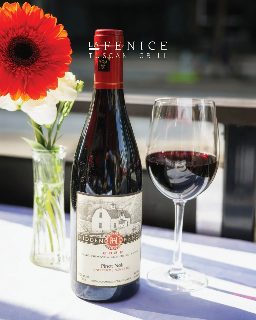 Fall colours? Red, orange and gold are on the menu at La Fenice!

Enjoy a glass of rich red wine next to a bowl of our smooth and savoury butternut squash soup. Follow that up with our golden Grilled Cauliflower served with bright seasonal vegetables
