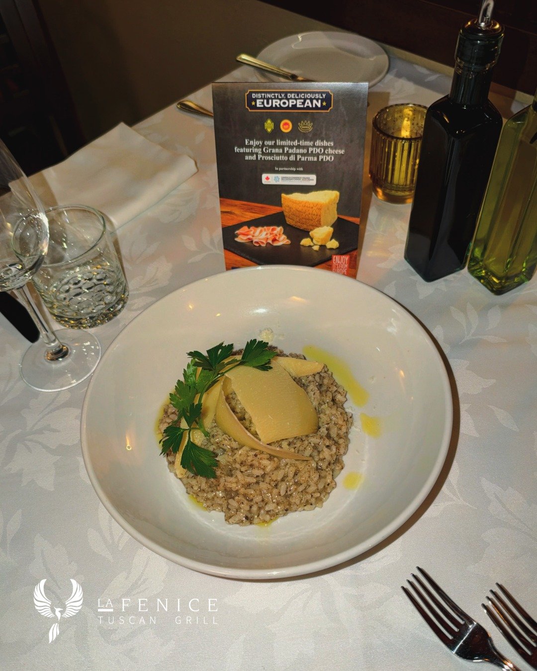Introducing an exceptional main course: Risotto con Crema di Tartufo e Grana Padano, flawlessly prepared with Carnaroli rice, black truffle paste, and Grana Padano PDO.

In partnership with the Distinctly, Deliciously European program and @italchambe