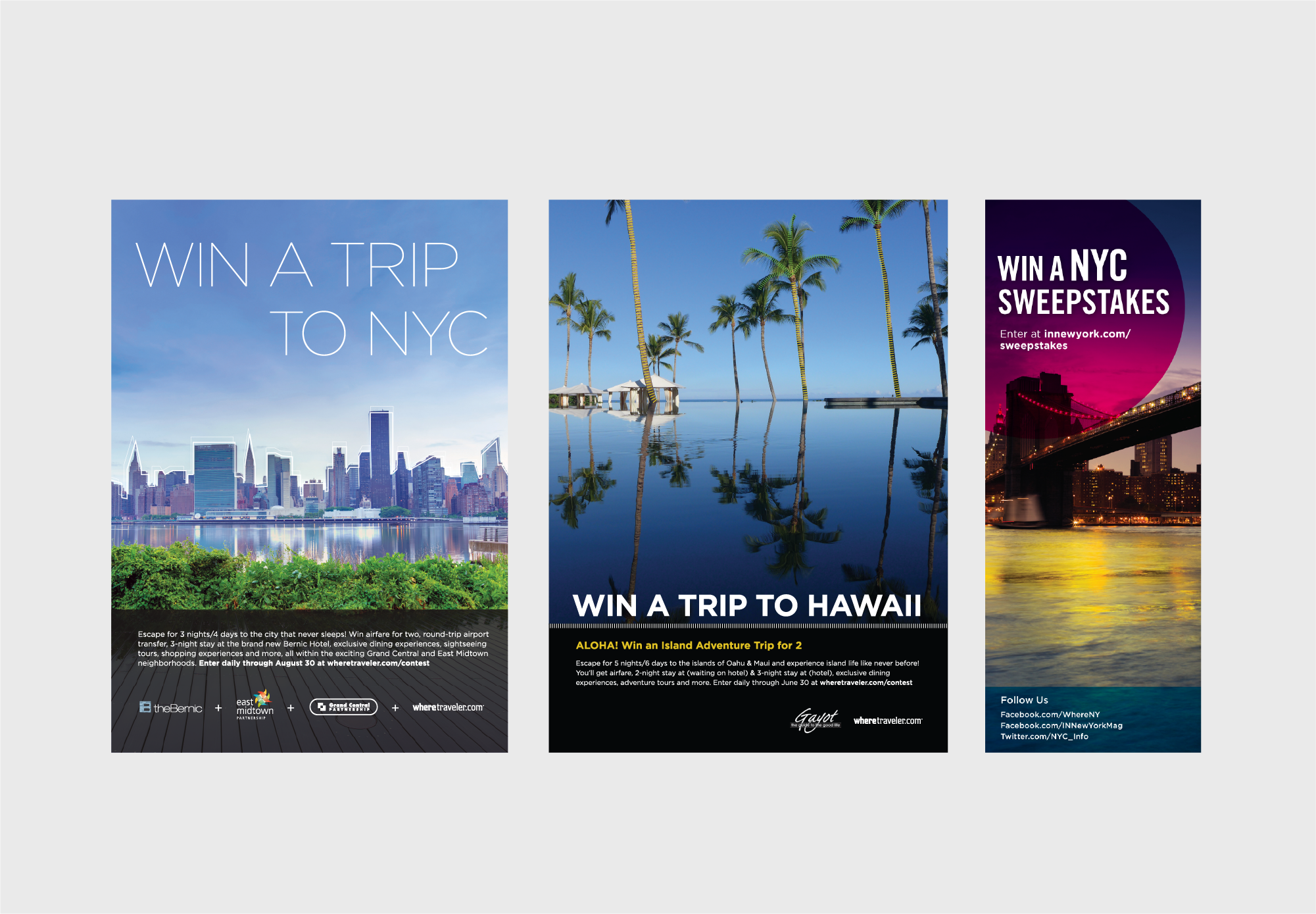 Art direction, creative for national travel publication print ads
