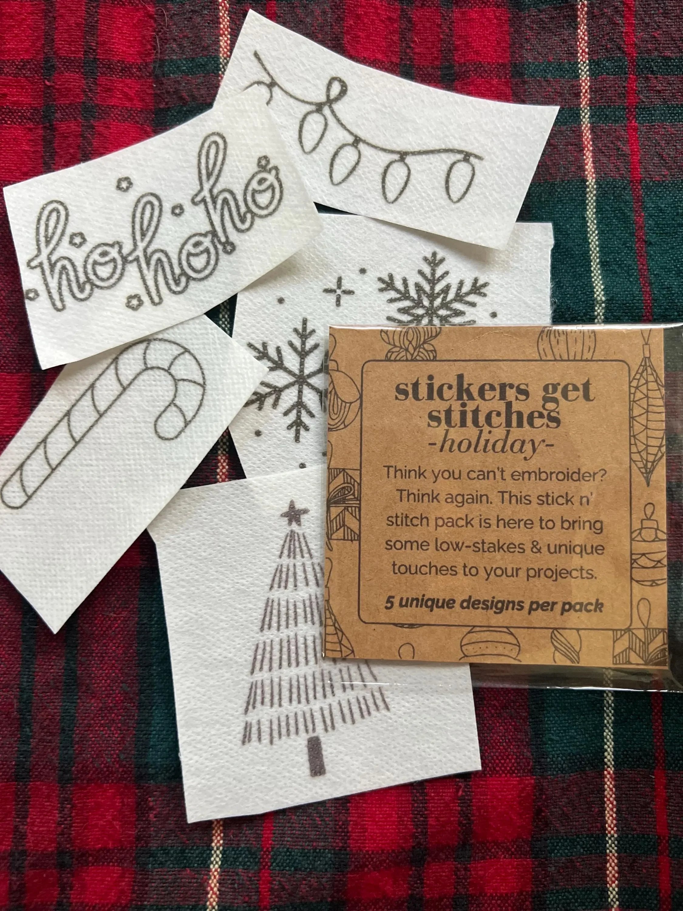 Stickers Get Stitches Holiday Embroidery Patterns - 5 Holiday Designs