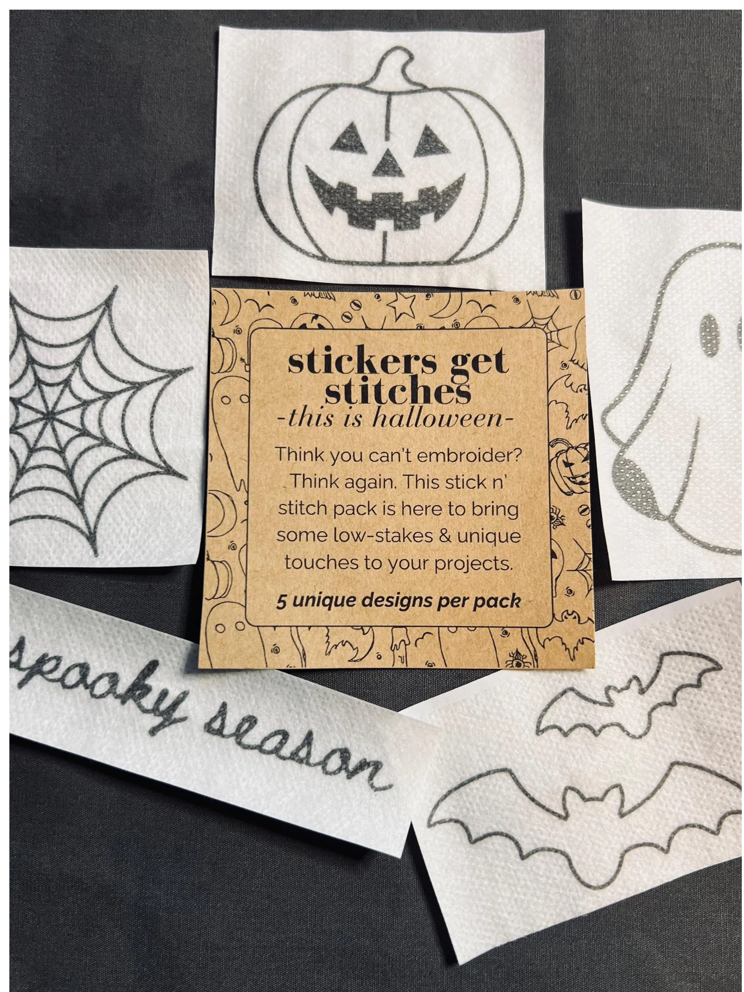 Stickers Get Stitches Halloween Embroidery Patterns - 5 Halloween Designs