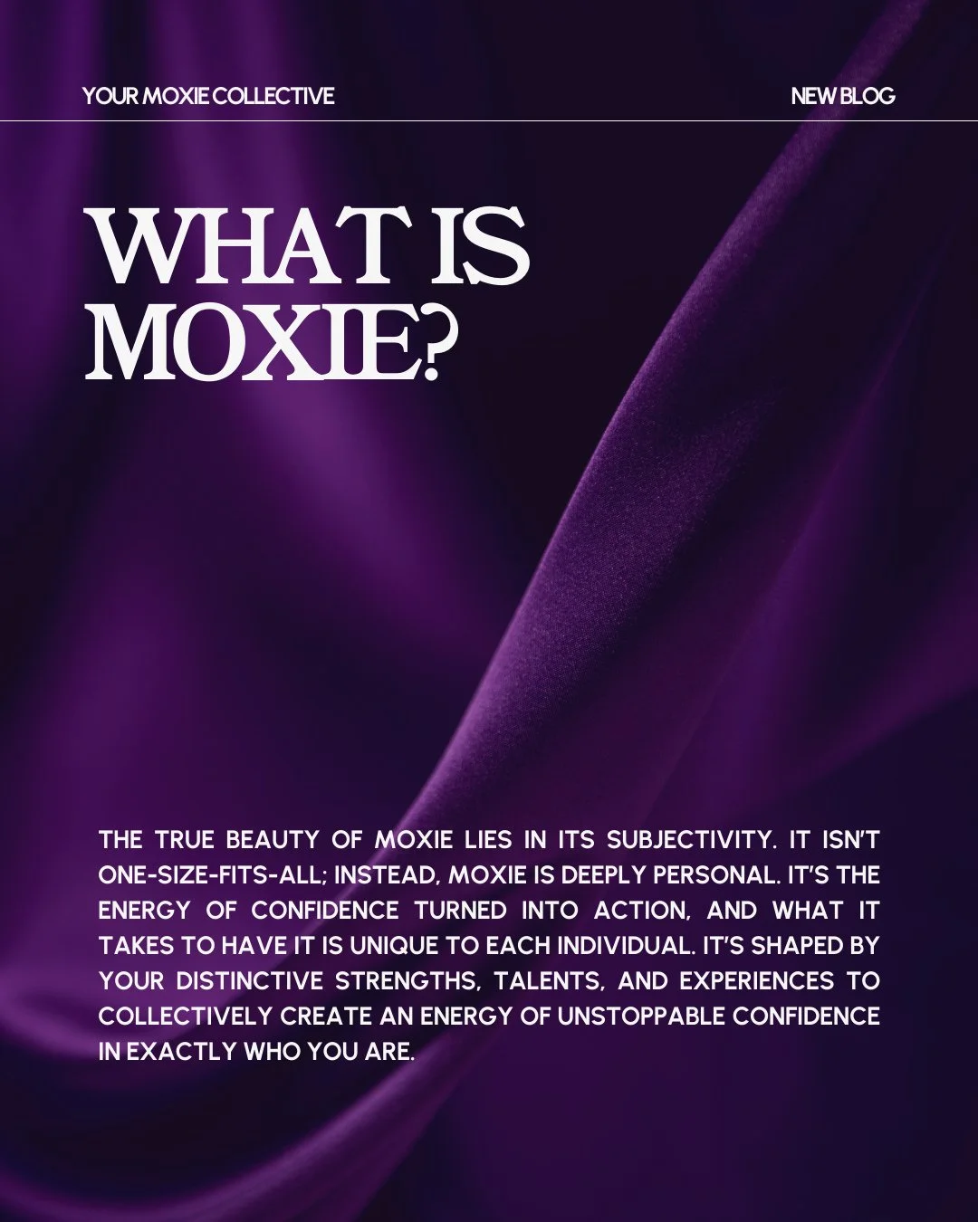 📖 My first blog post is LIVE! 📖 ⁠
⁠
Moxie is at the heart of everything we do at Your Moxie Collective, and understanding what it means is the first step in unlocking your true potential.⁠
⁠
Moxie is more than just confidence; it&rsquo;s the energy