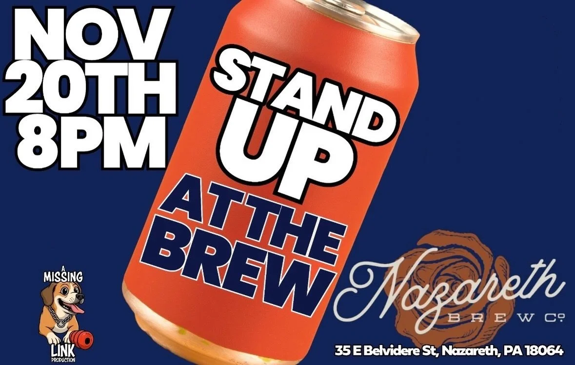 Comedy Night is back TONIGHT at Nazareth Brew Co🎭 This show happens every third Thursday, upstairs! Tonight is FREE to attend.

Come early, enjoy a pint, and get ready for a great night of laughs. Or hangout at the bar downstairs, catch some Thursda