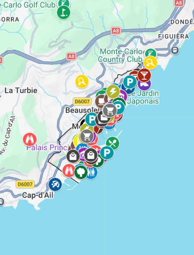 Monaco Google Maps -kartta