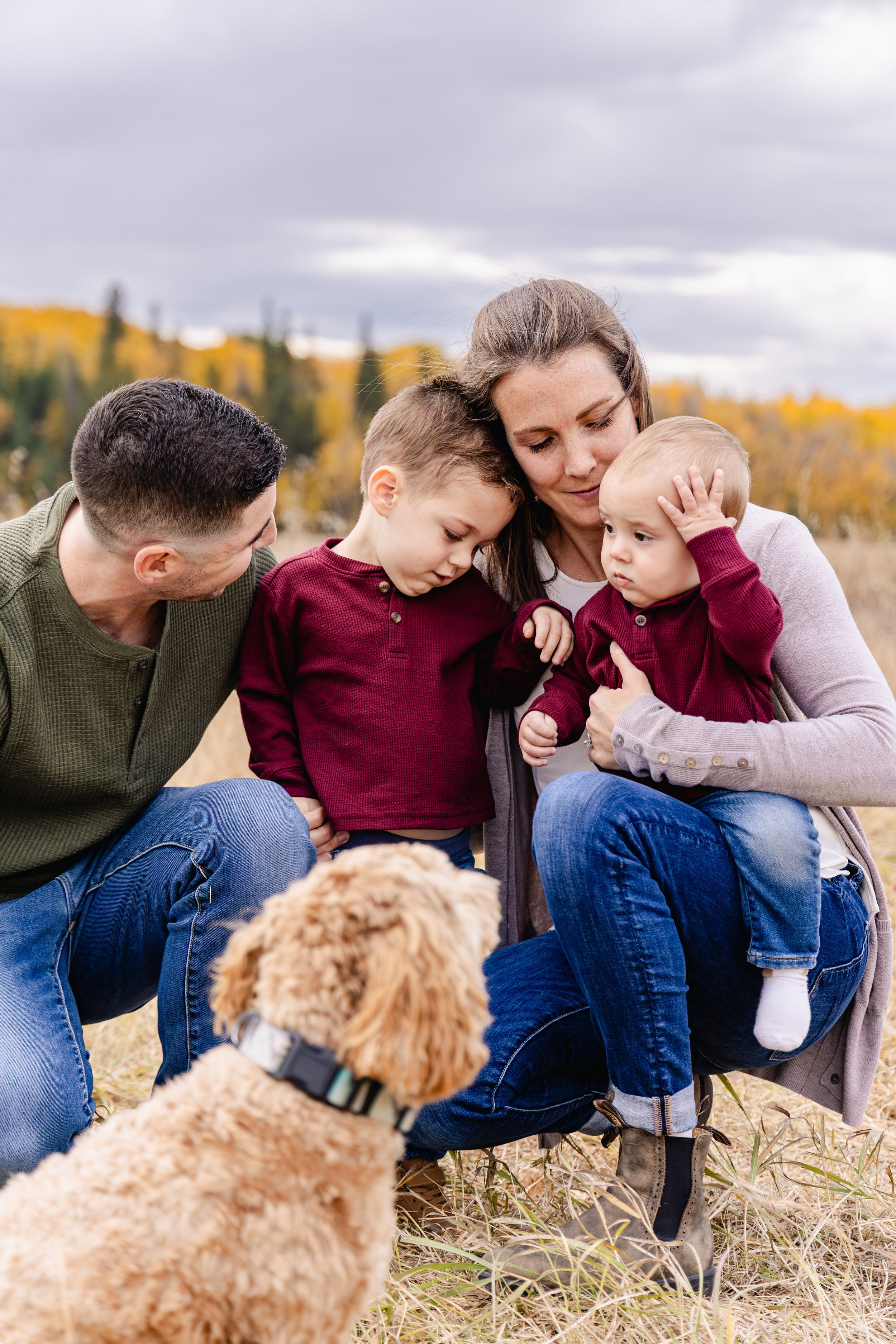 Cozy Family Session at Fish Creek  Park in Calgary
