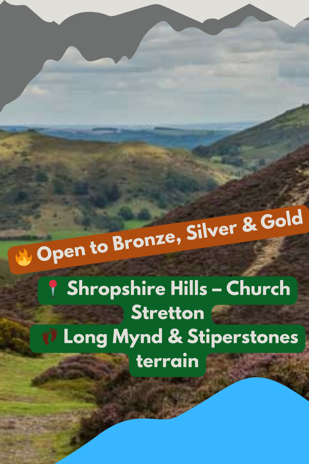 Silver DofE participants hiking from Church Stretton to Habberley through the Shropshire Hills