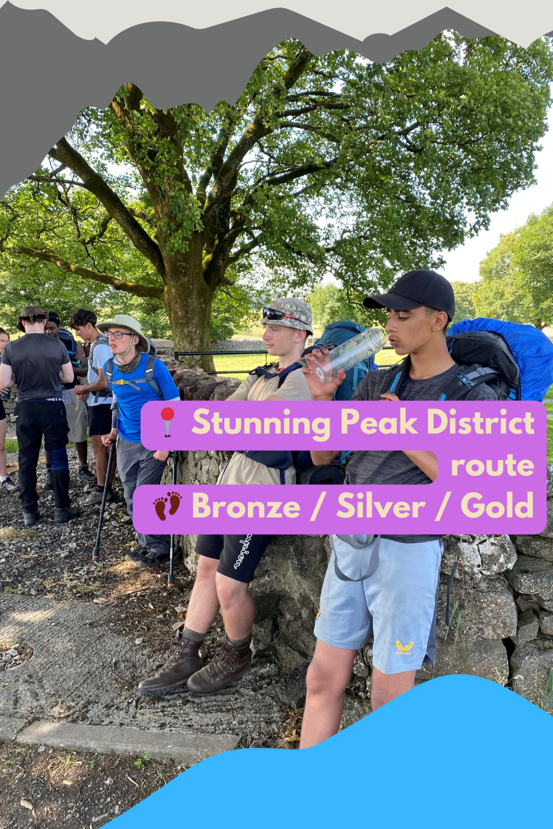 Bronze DofE participants completing expedition training in the Peak District between Ashbourne and Matlock (Copy)