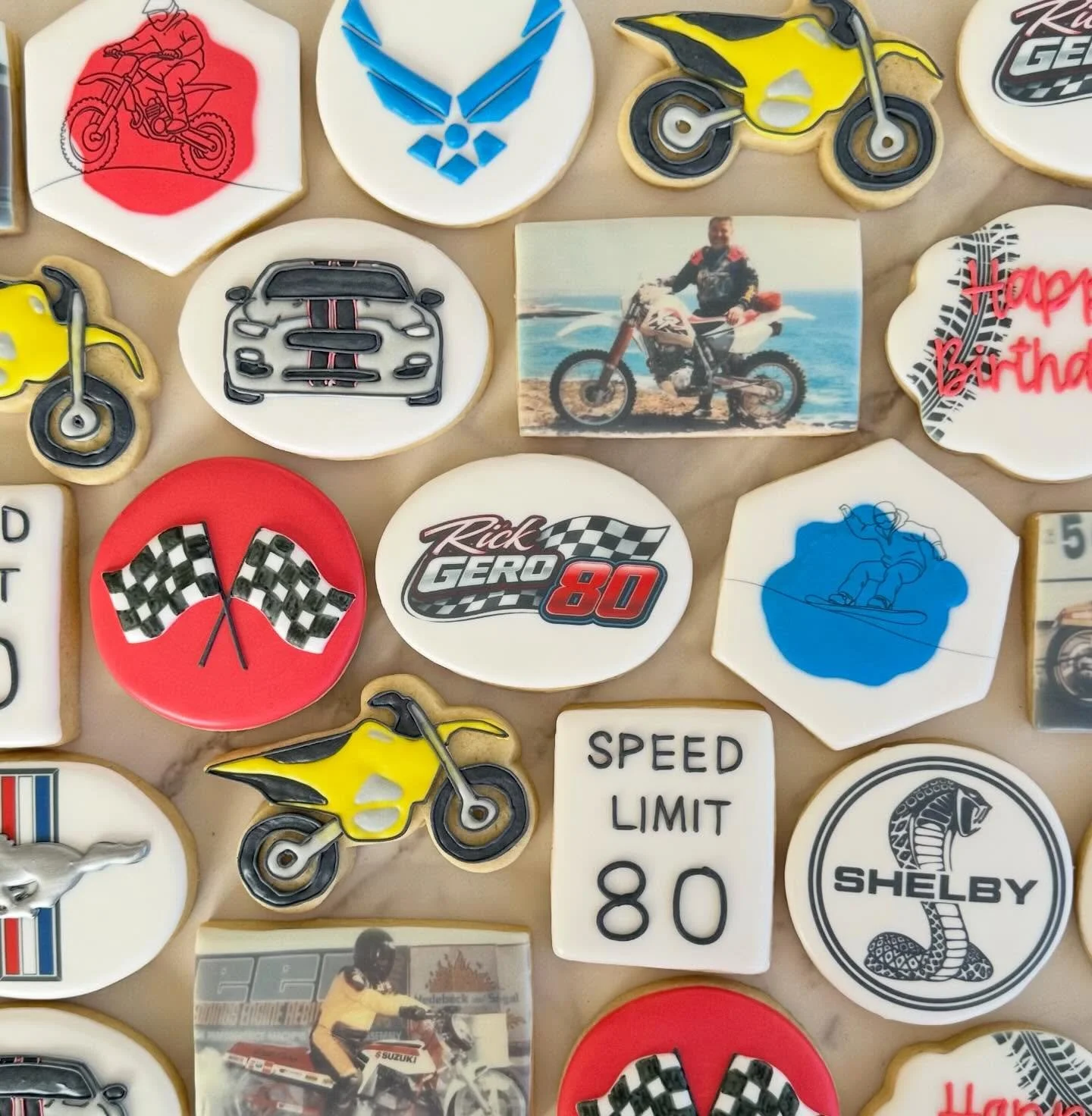 80th birthday cookies fit for a daredevil🏁🏎️ recreating the mustang was definitely a challenge but so happy with how everything came together!