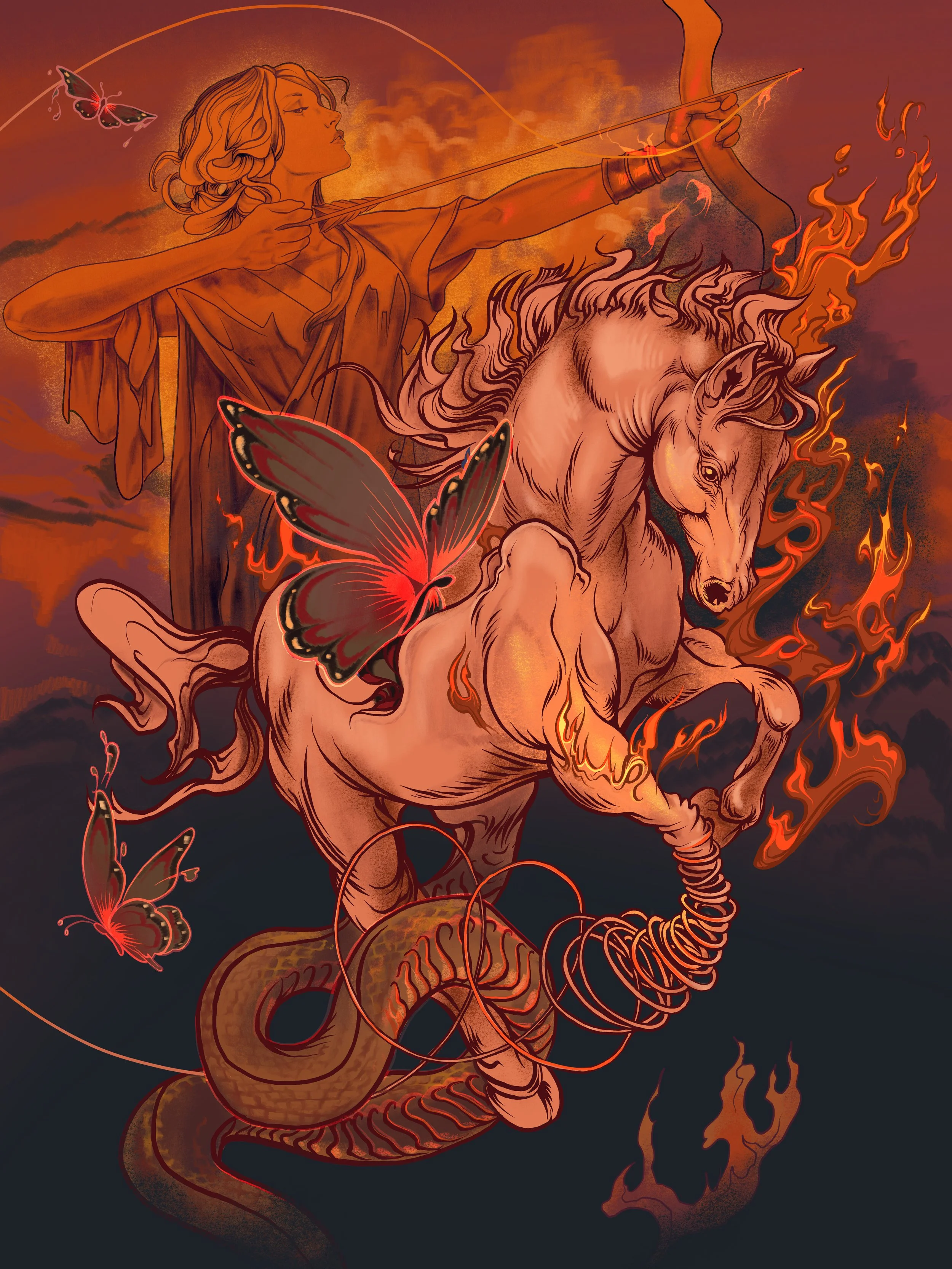 FIRE HORSE Illustration by Josh Hunter
