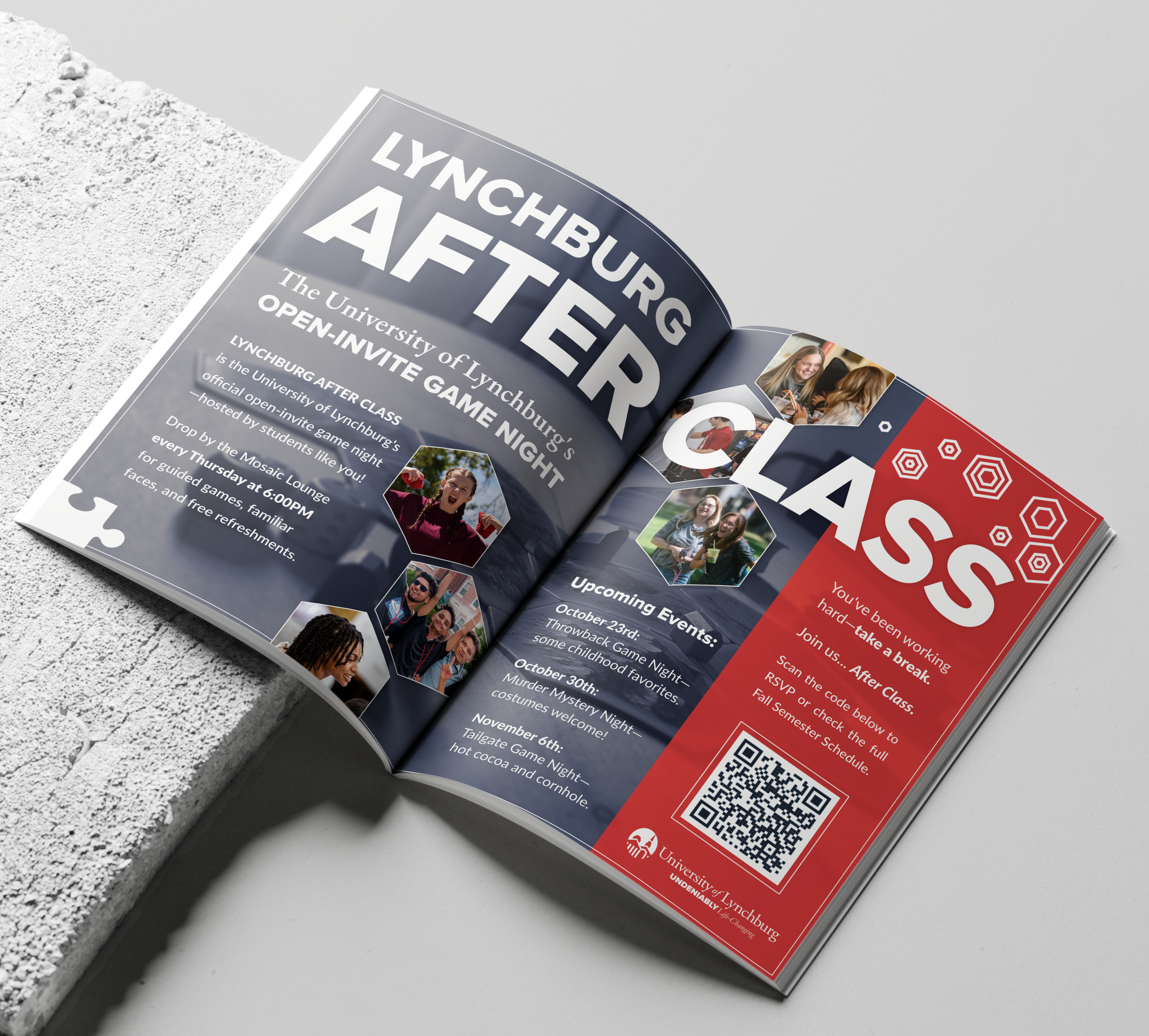 The final two-page spread shown in a mockup