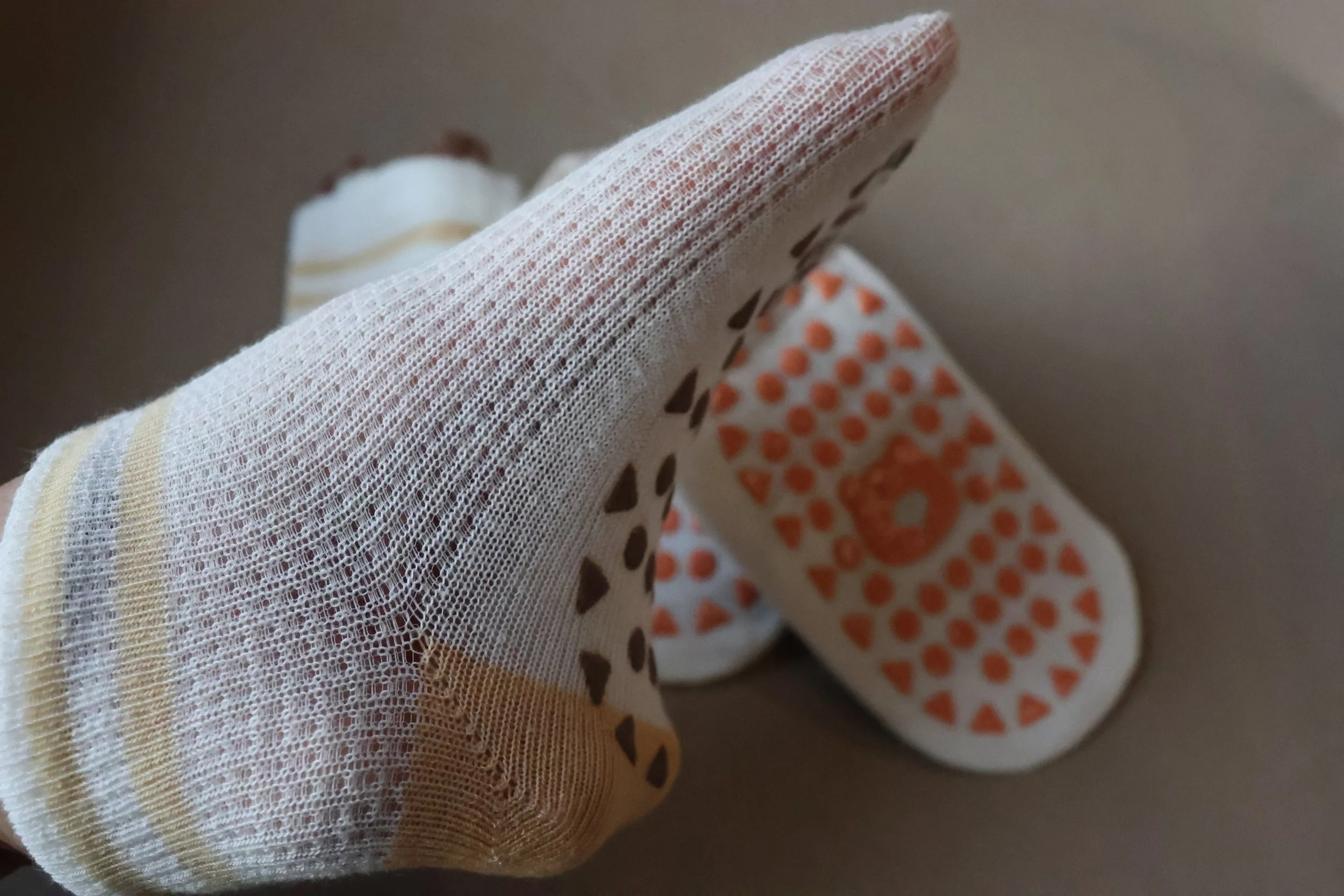 Summer toddler socks featuring cute bear ears and soft mesh for warm-weather play