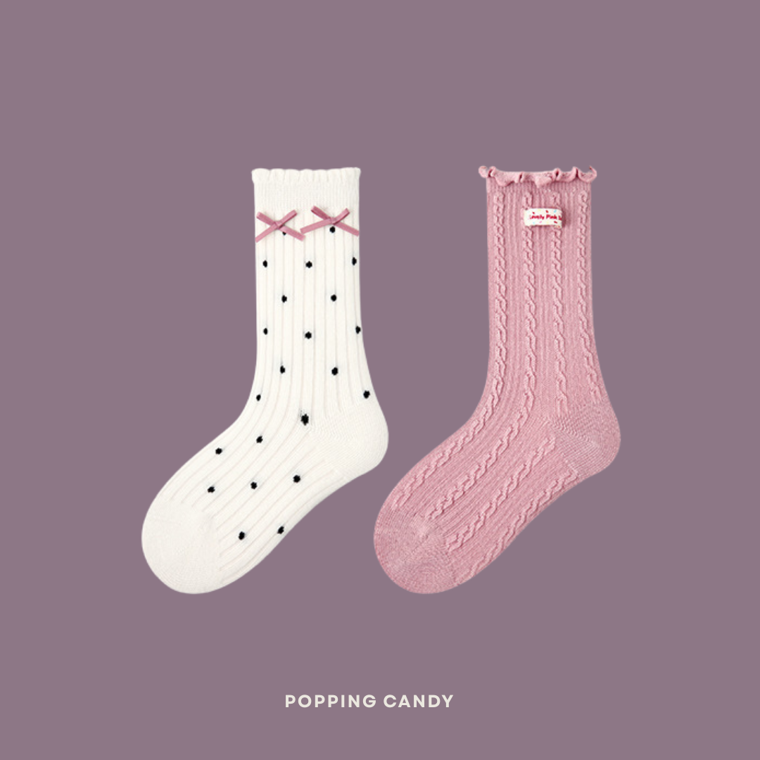 Popping Candy - 2ply jacquard premium kids socks