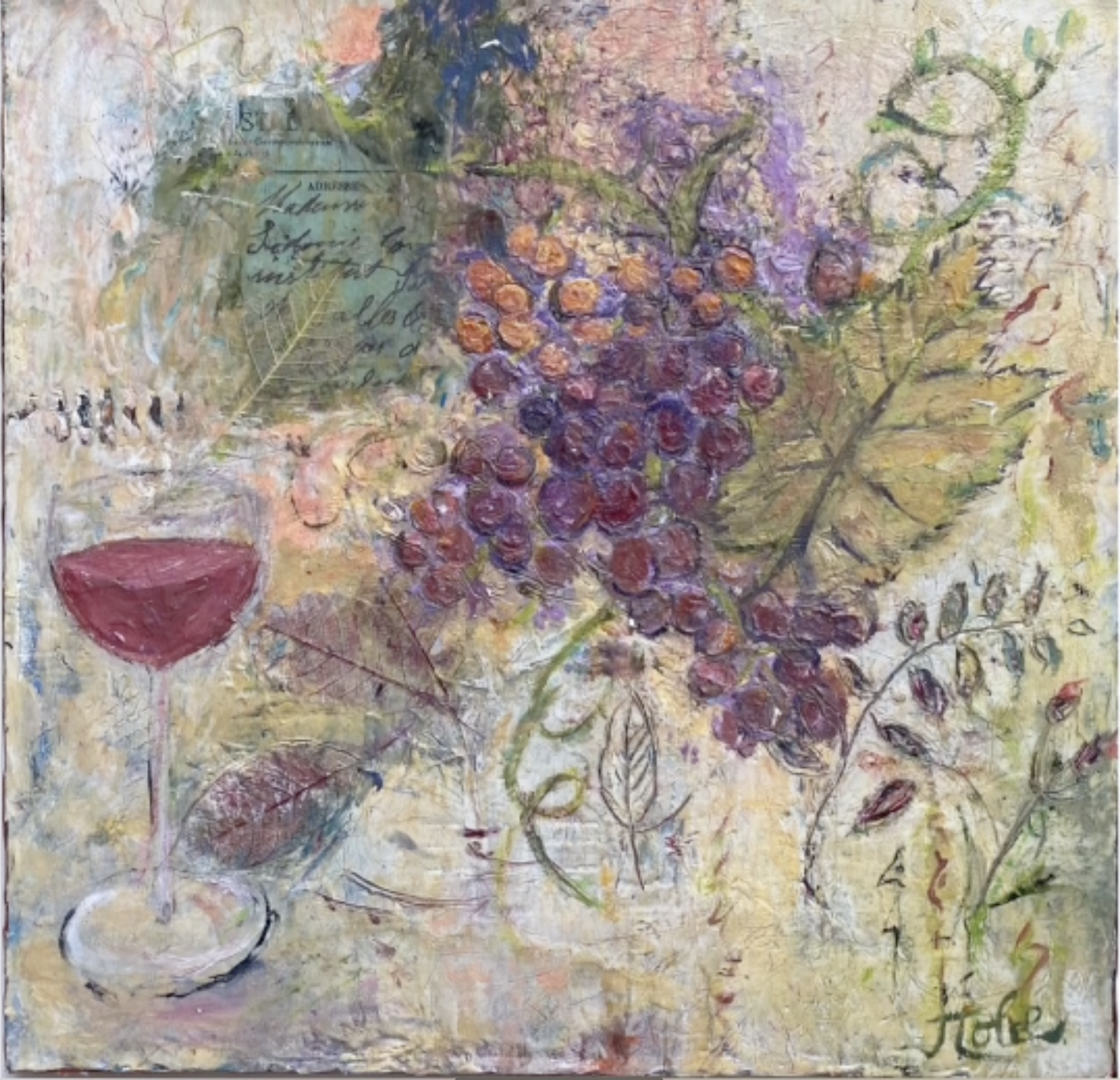 Love the Wine Your With/ Cold Wax & Oil