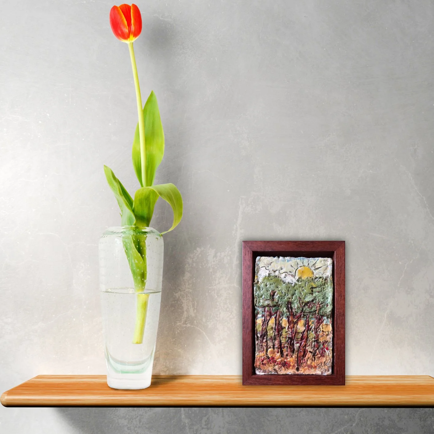 Trees Greeting the Sun - Encaustic