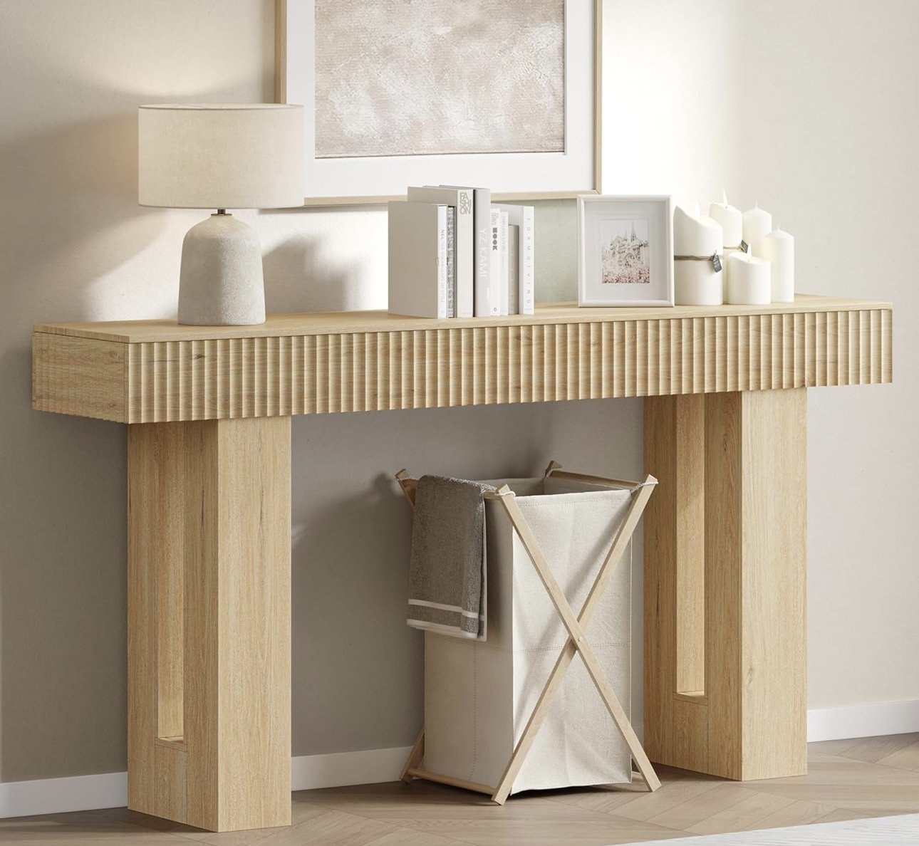 Natural Fluted Guestbook Table