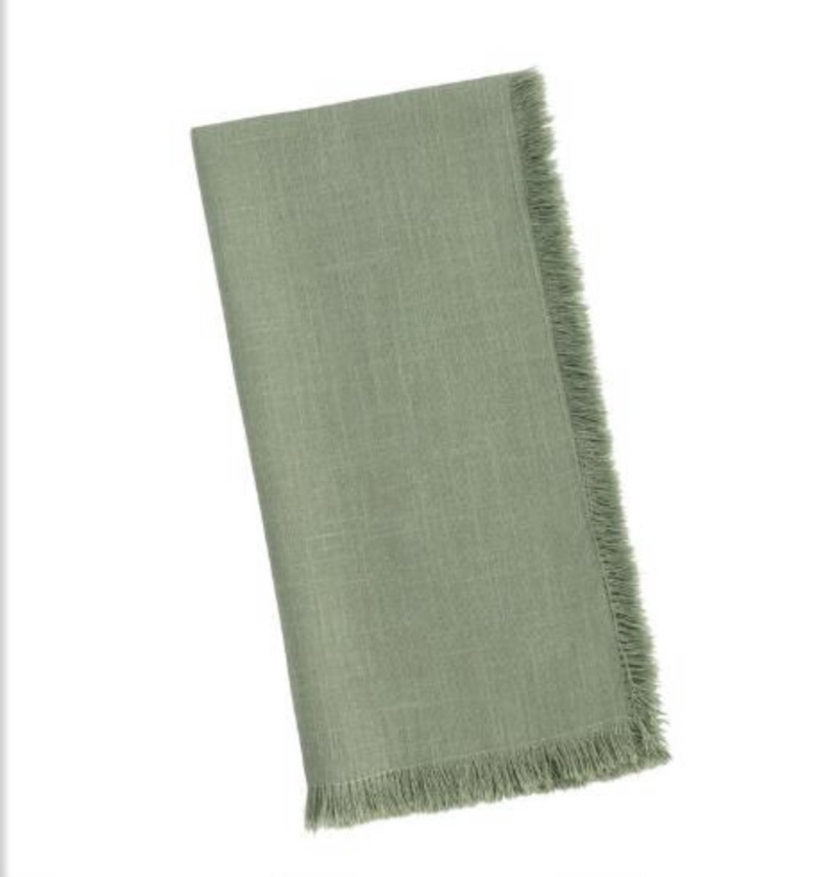 Dusty Green Cotton Fringe Napkins