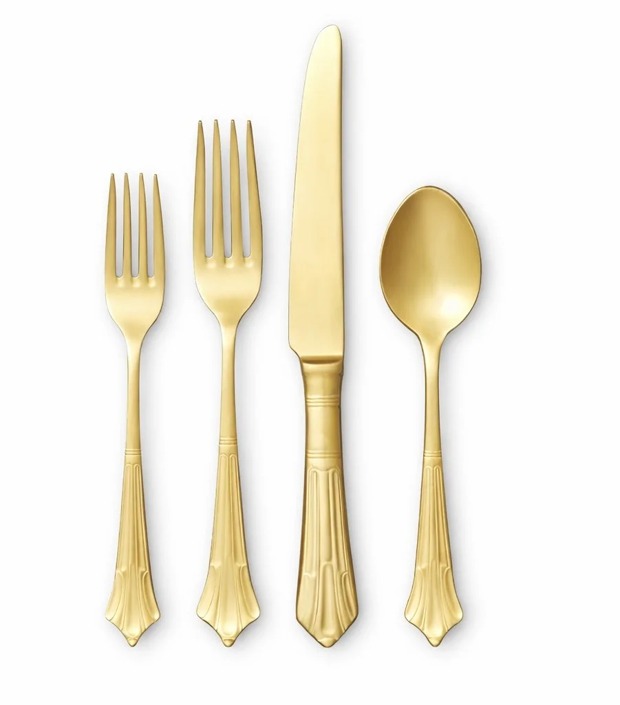 Matte Gold 3pc Vintage Flatware