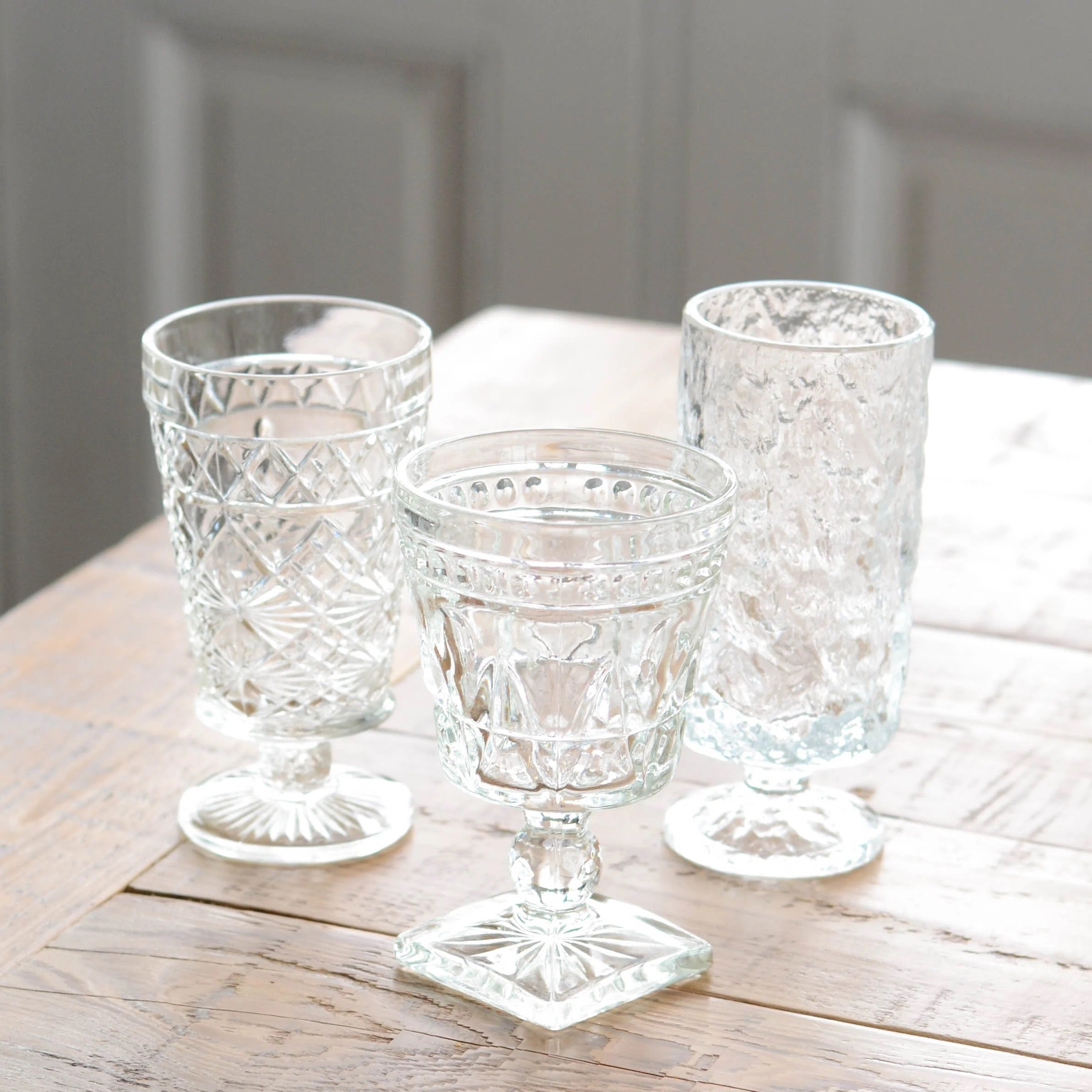 Assorted Clear Vintage Goblets