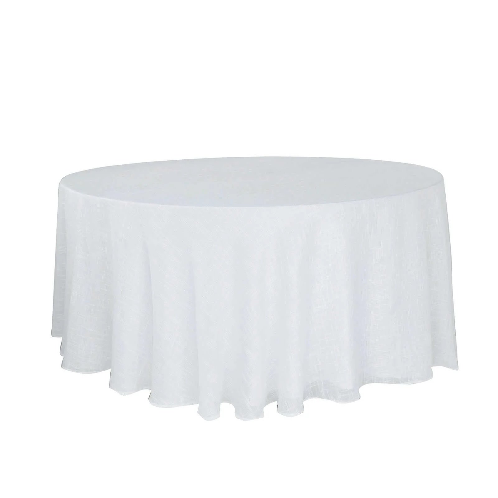 White Round Linen Tablecloth