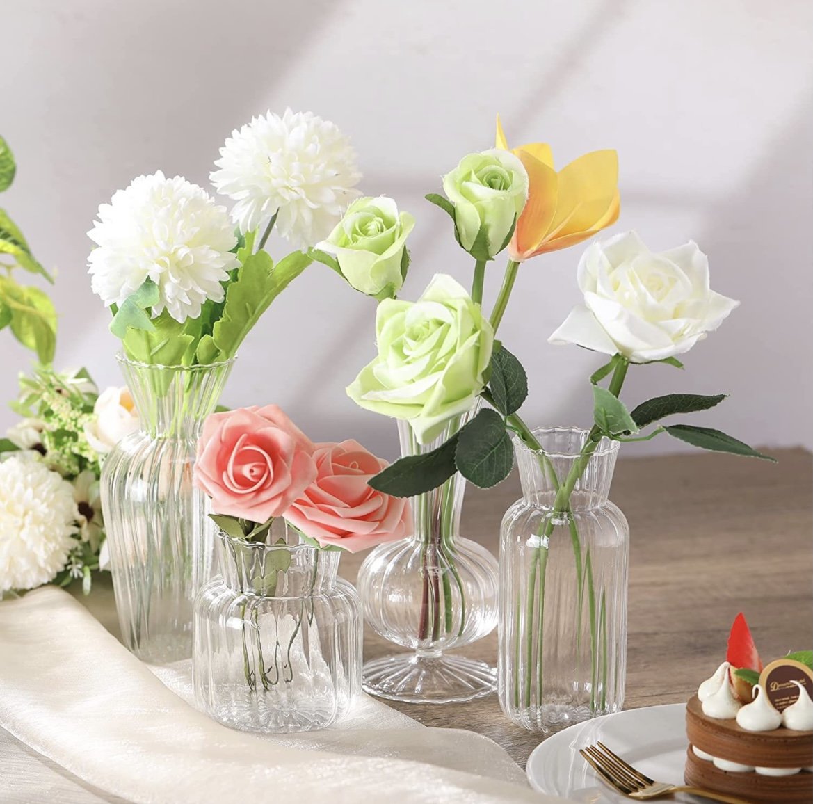 Assorted Ribbed Bud Vases