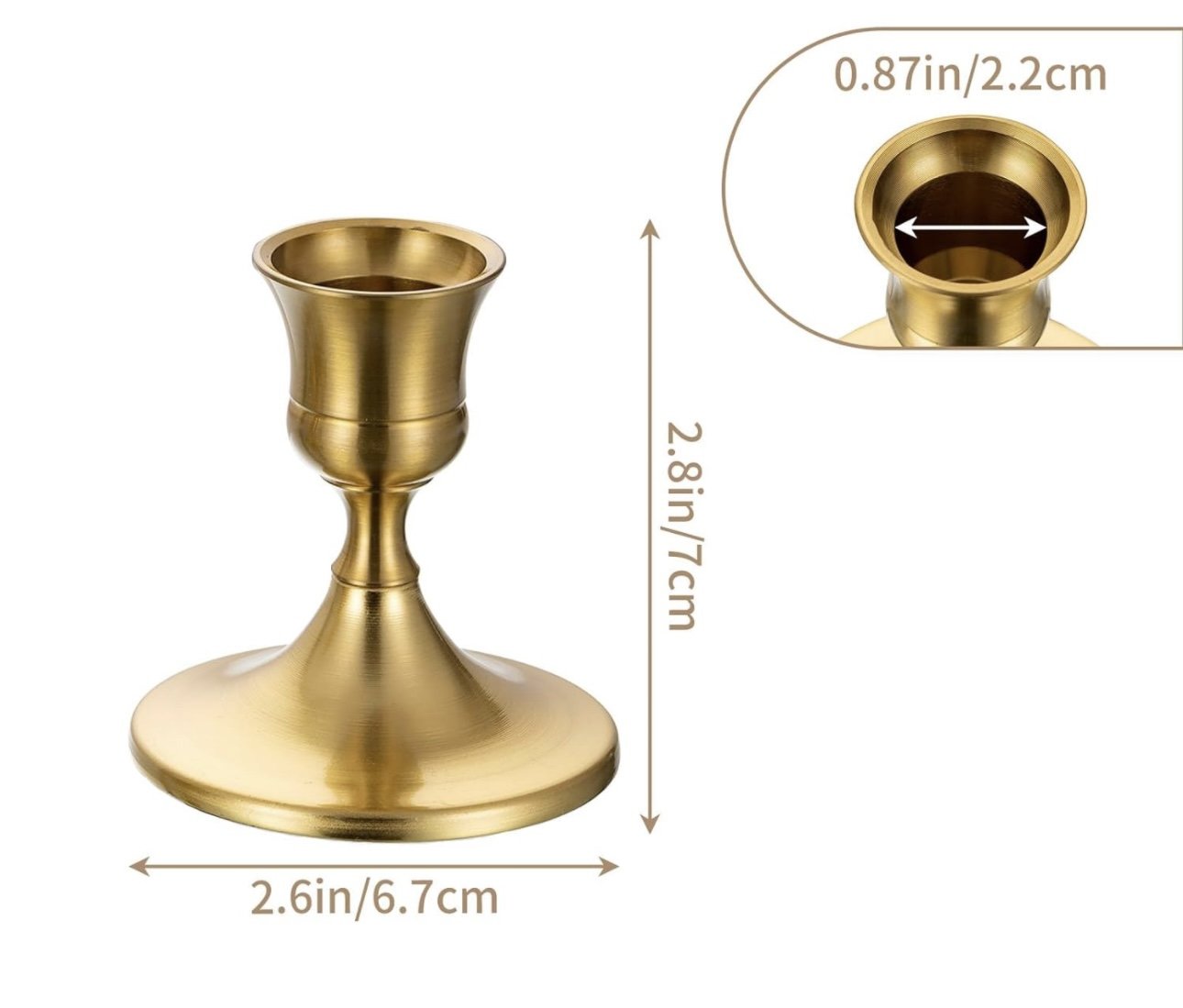 Gold Modern Taper Candleholders Mini
