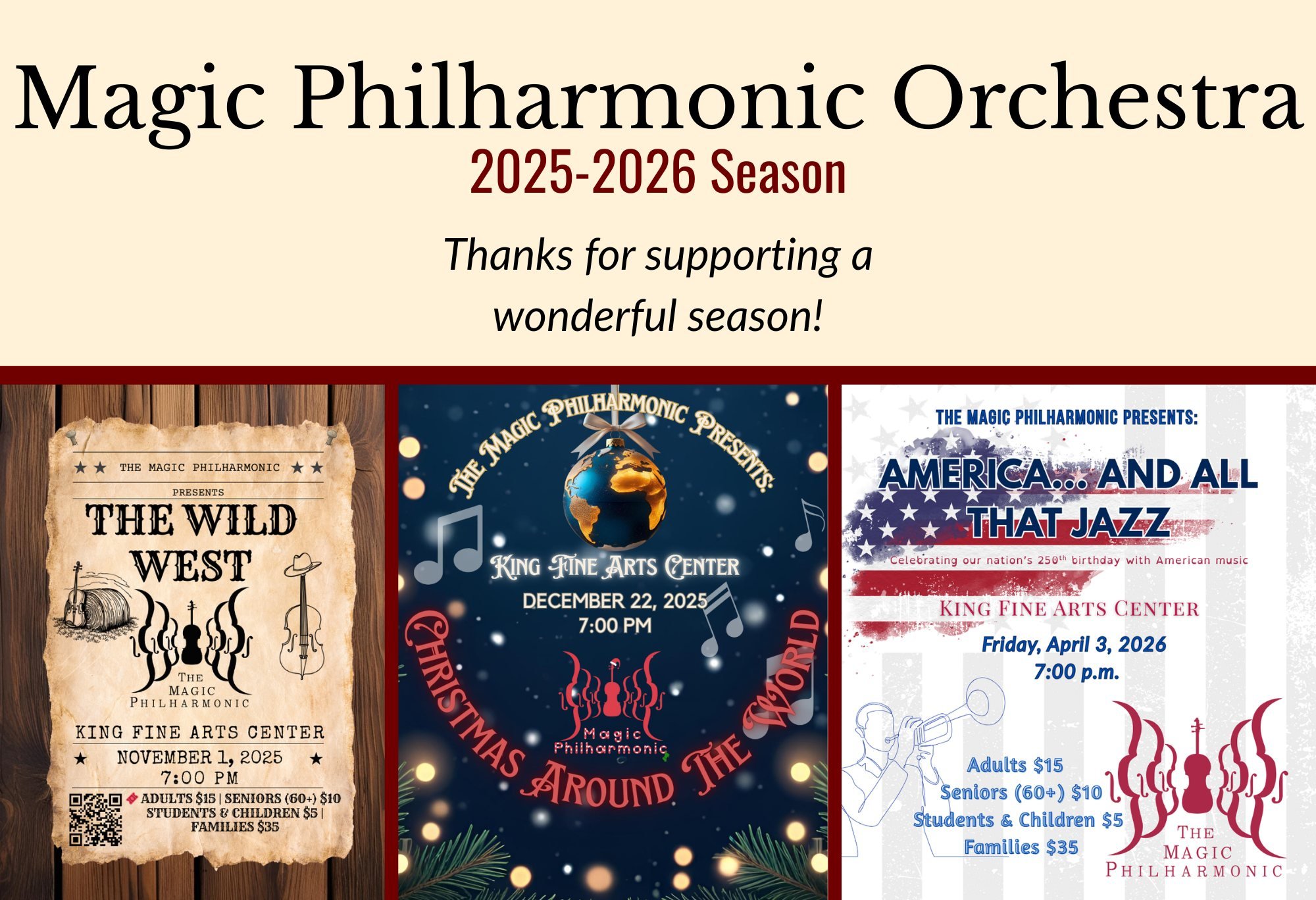 What a wonderful season! It's amazing how much work goes into keeping everything running so that we can keep live orchestral music alive in the Mini-Cassia area. Having a community orchestra is a wonderful gift and a sign of a healthy, thriving commu
