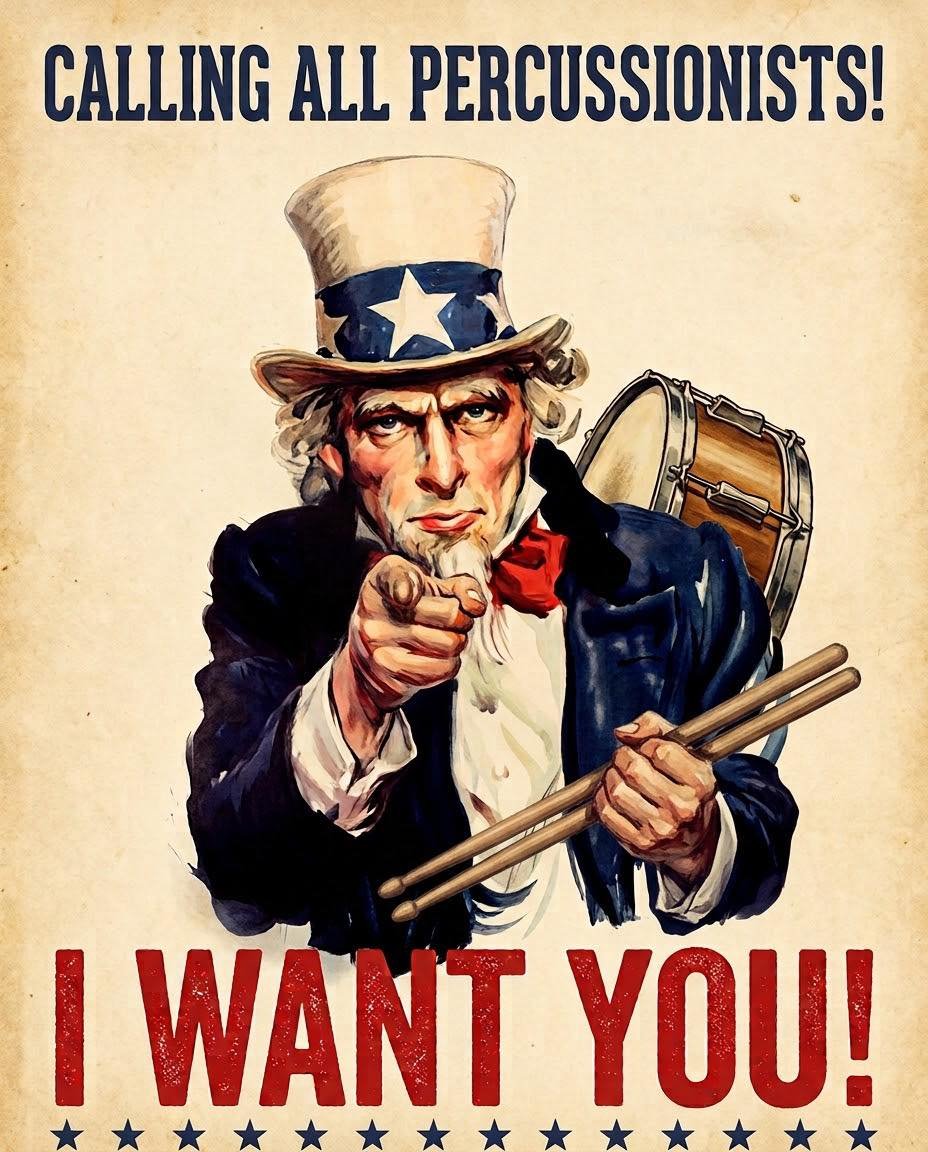 We are looking for a percussionist to join our amazing orchestra! If you are interested message us, and if you know someone who might be, please message/share this with them! 

They&rsquo;re easy to spot- they&rsquo;re always drumming on something bu