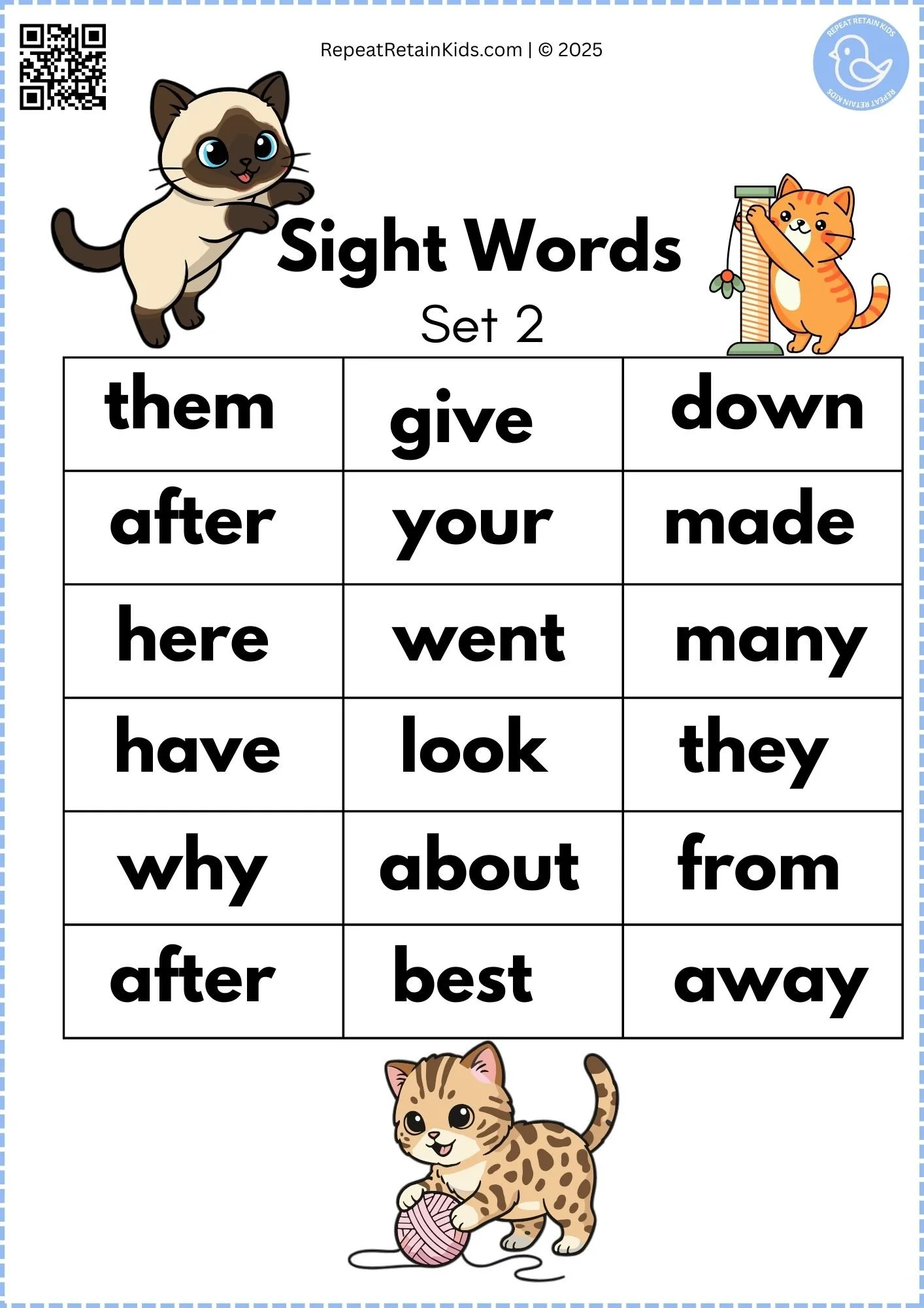 Sight Words Set 2