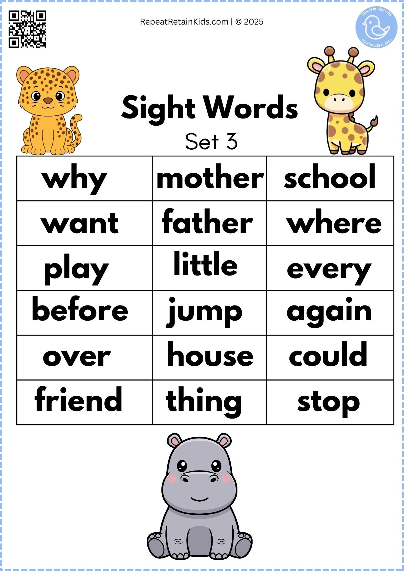 Sight Words Set 3