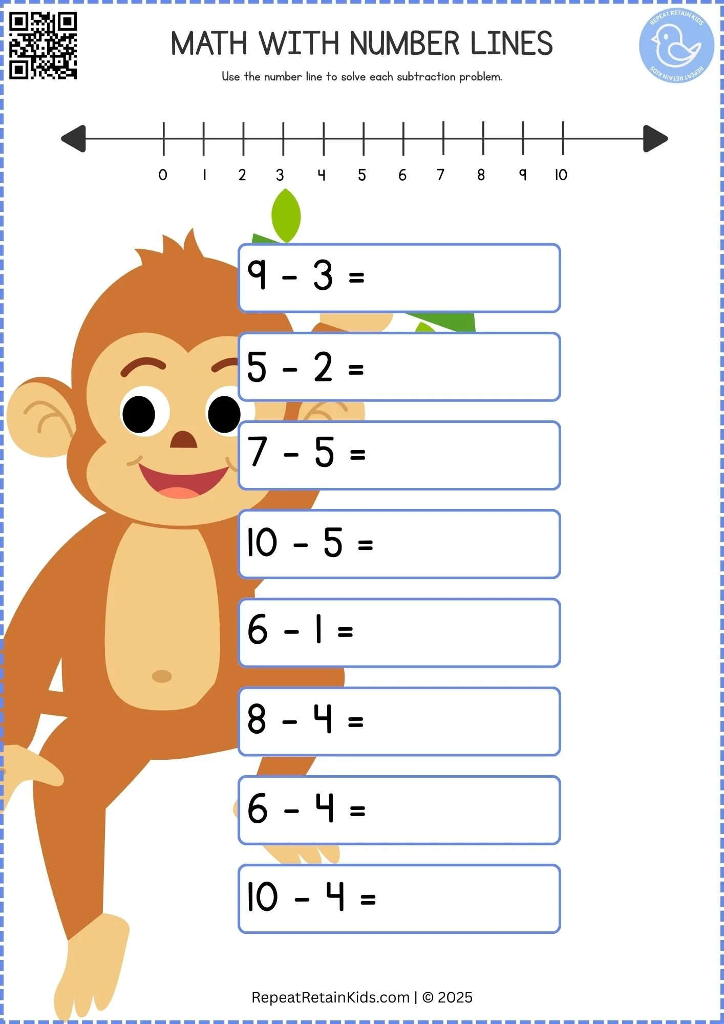 Number Line Subtraction