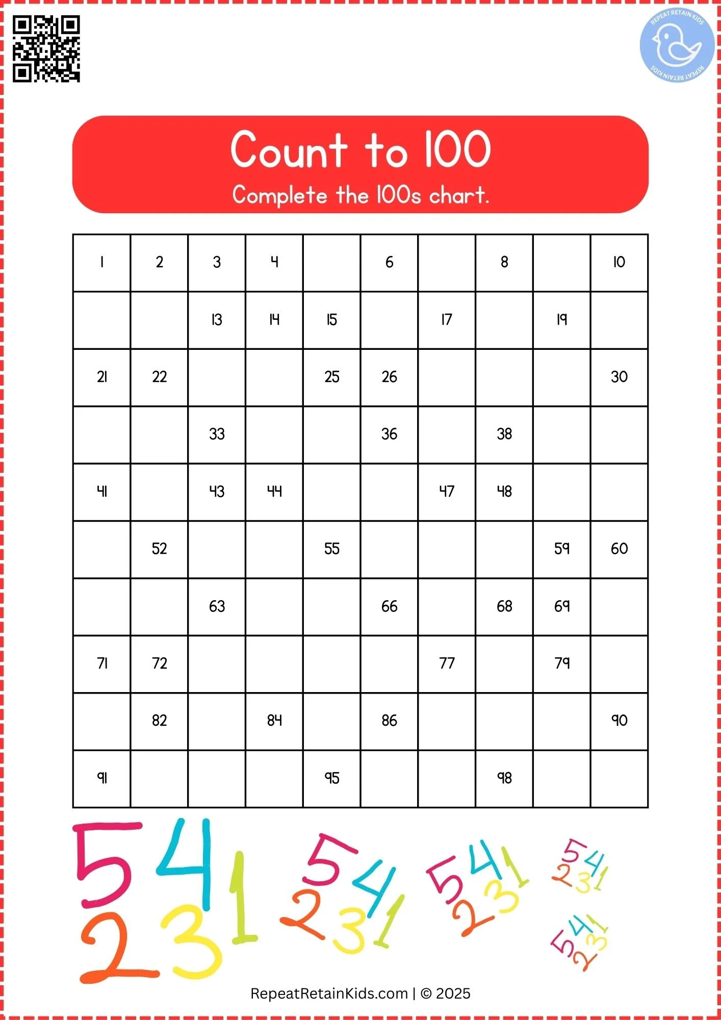 Fill in missing numbers