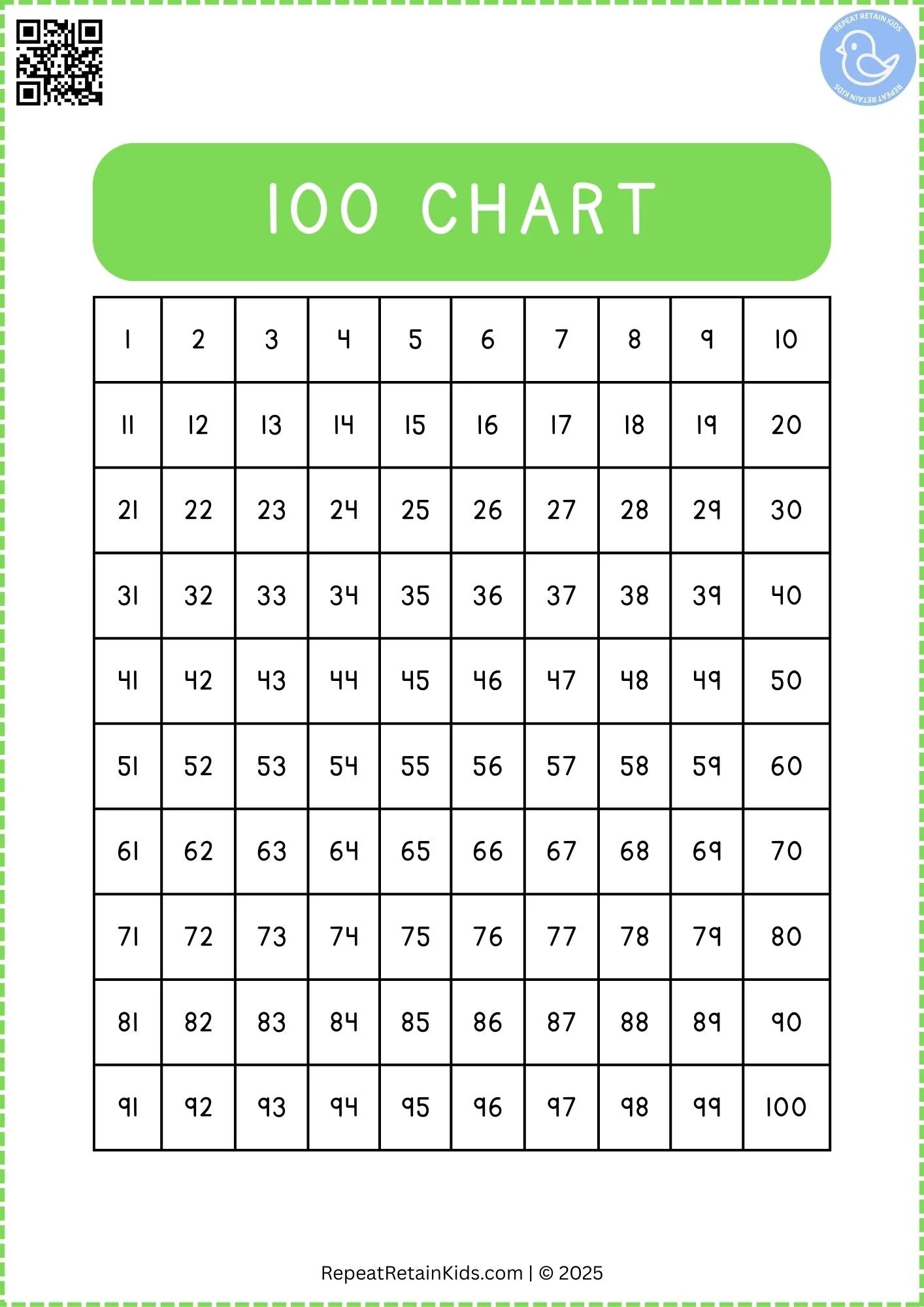 Learn to count to 100