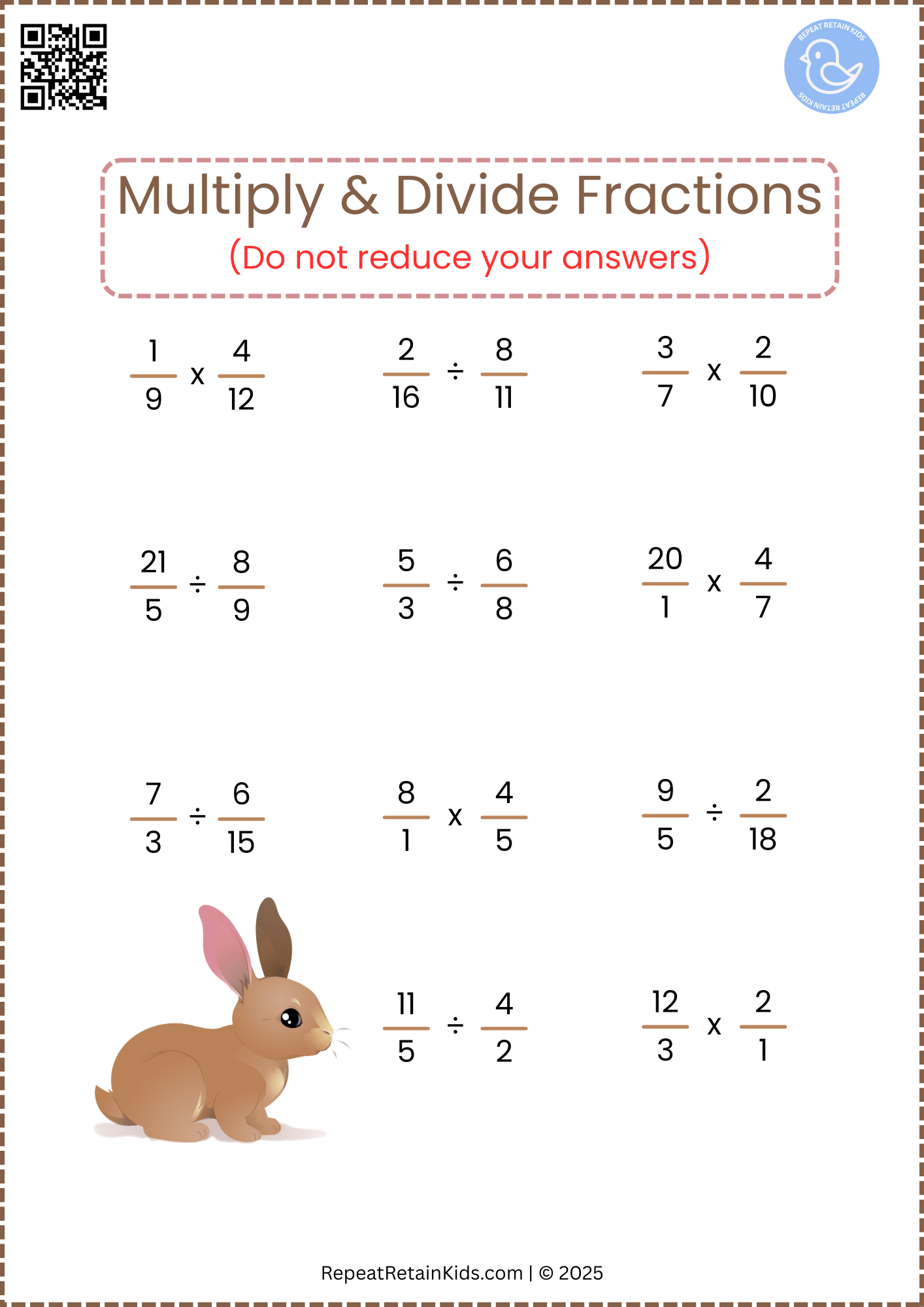 Multiply & Divide Fractions
