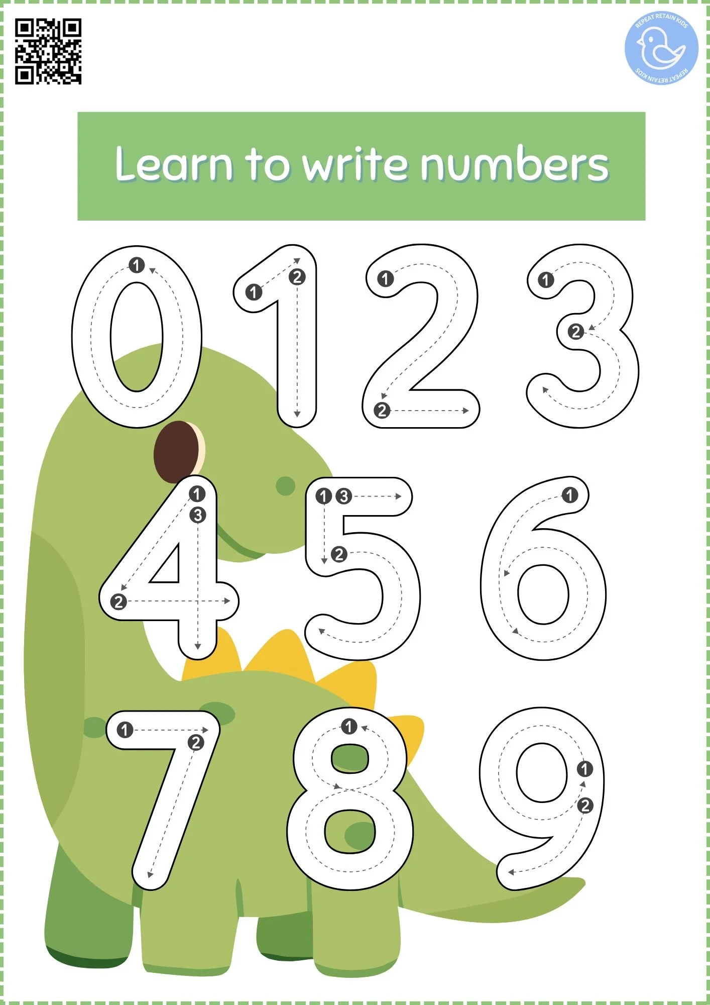 Trace Numbers 0 to 9